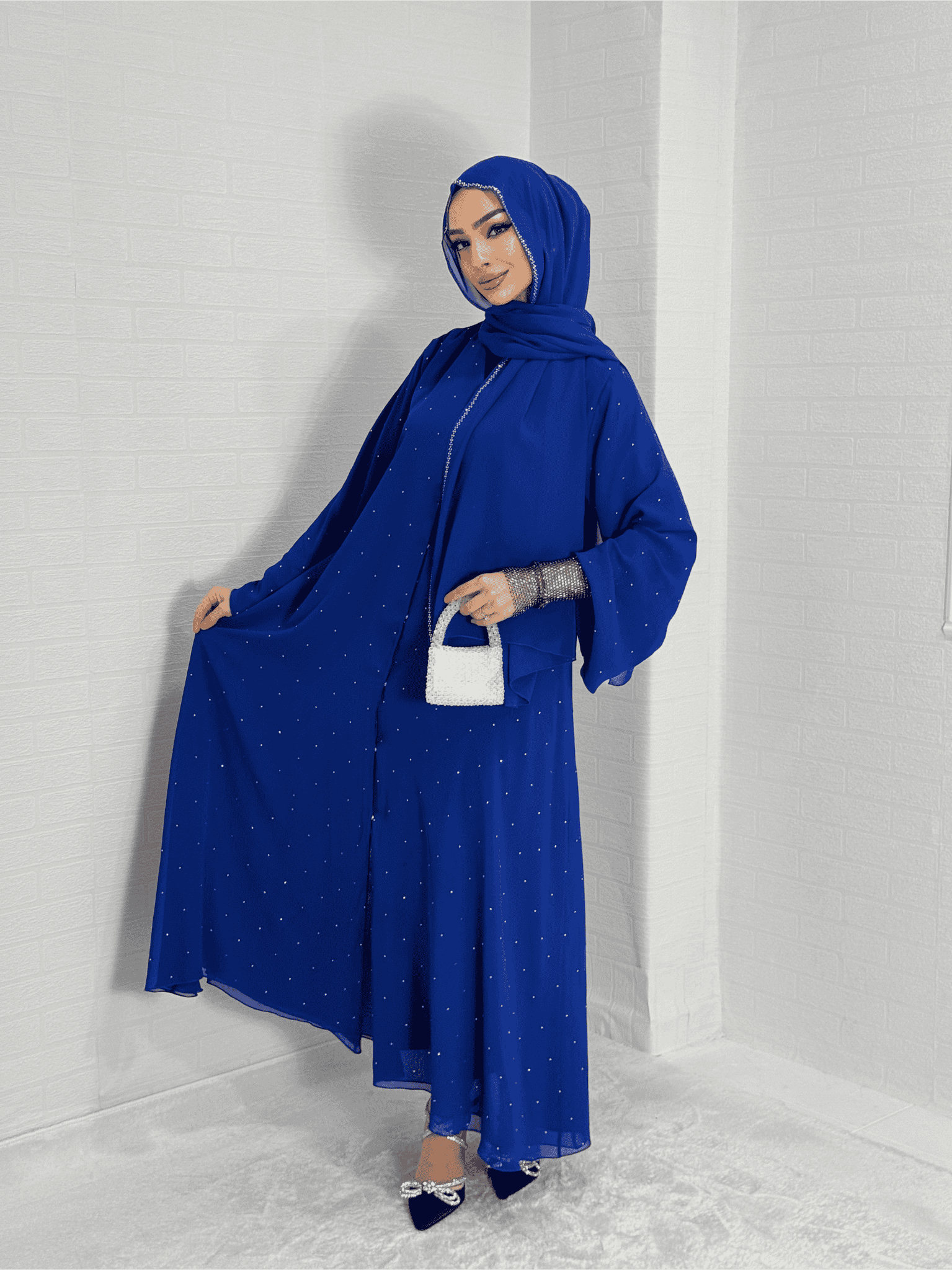 Swarovski Stone Chiffon Abaya