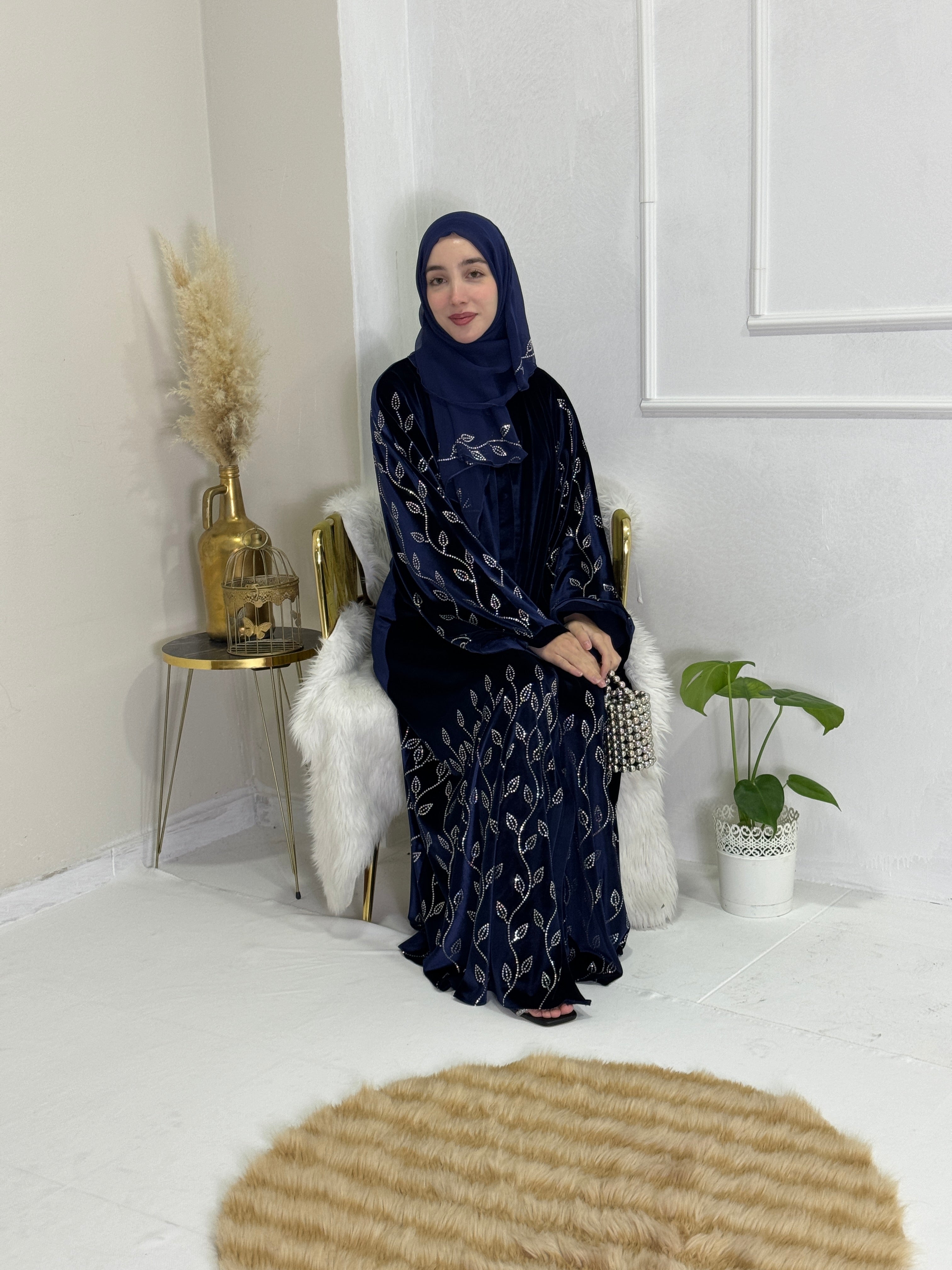Blue elegant abaya