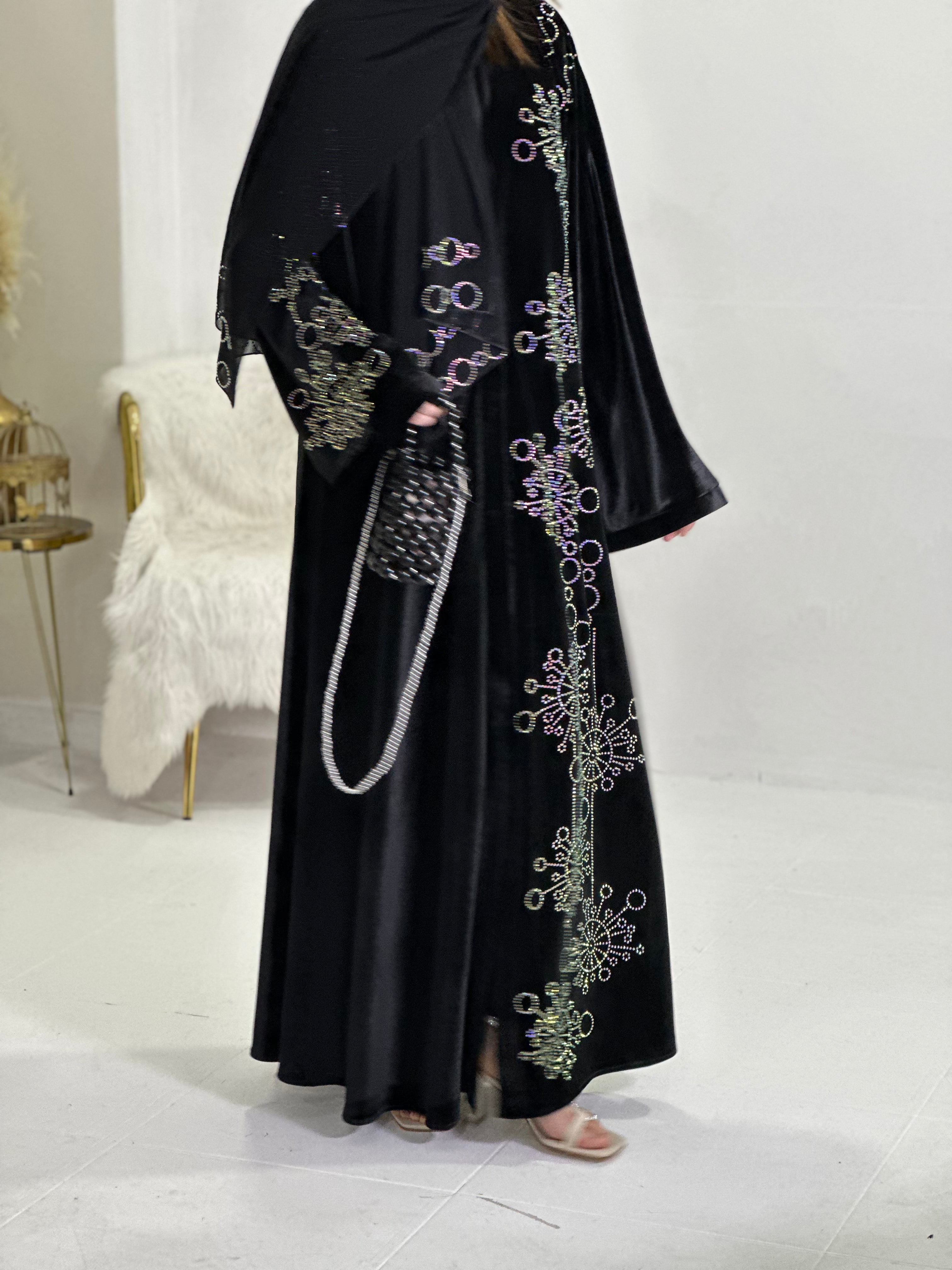 New black velvet abaya