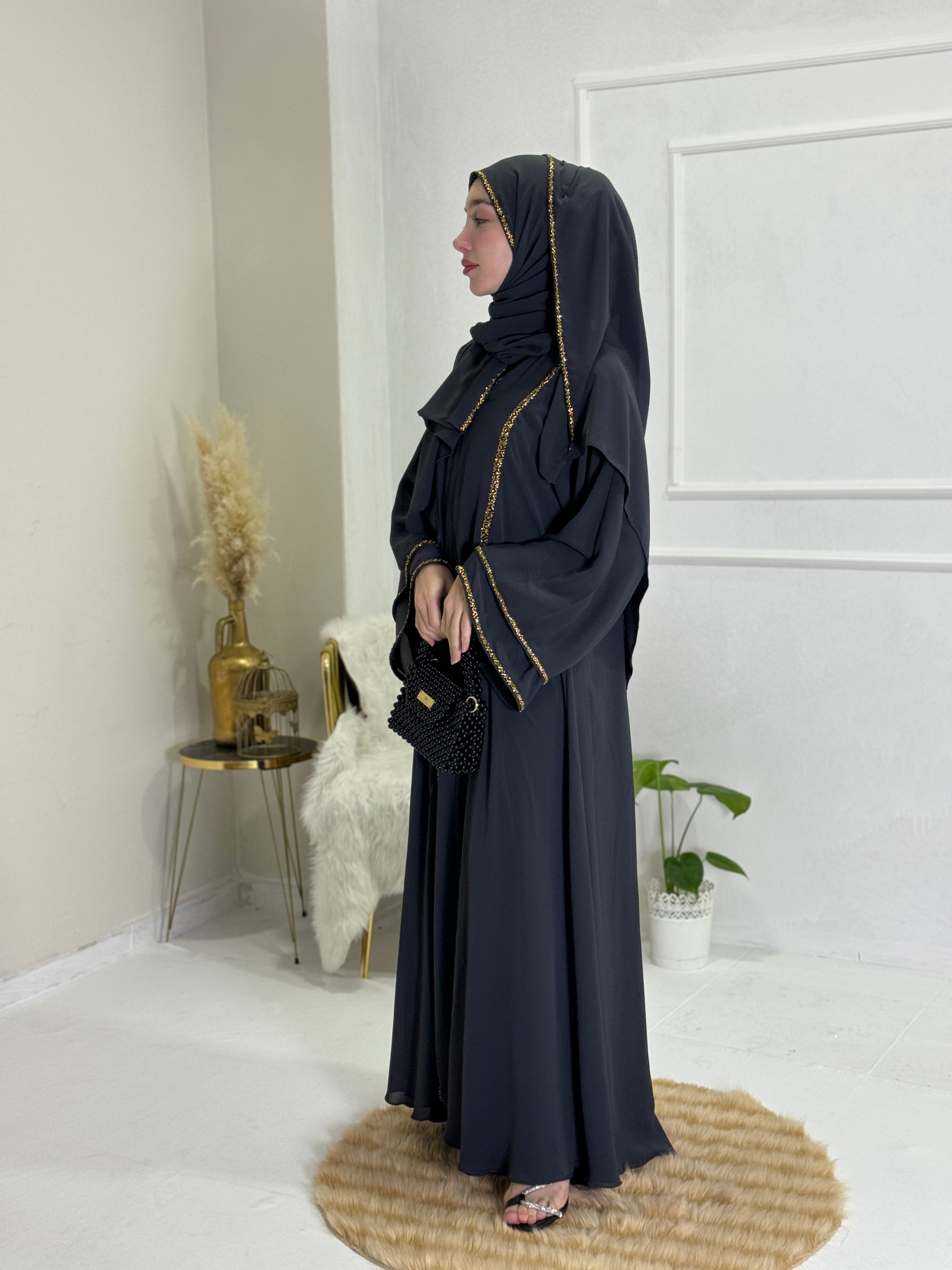 Gray handmade abaya