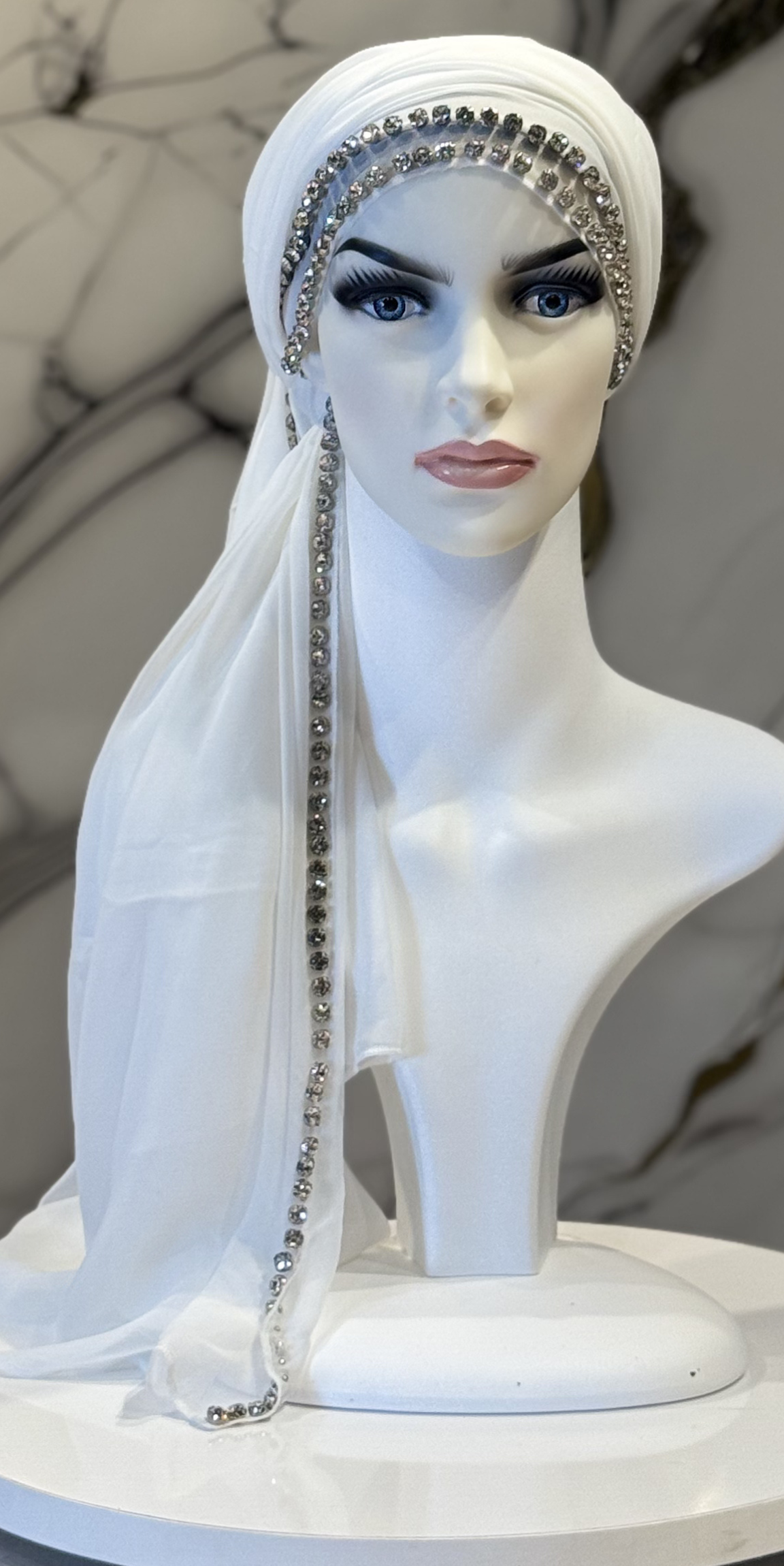 Kenarları Taşlı Şifon Şal | Çoklu Renk Seçenekleri