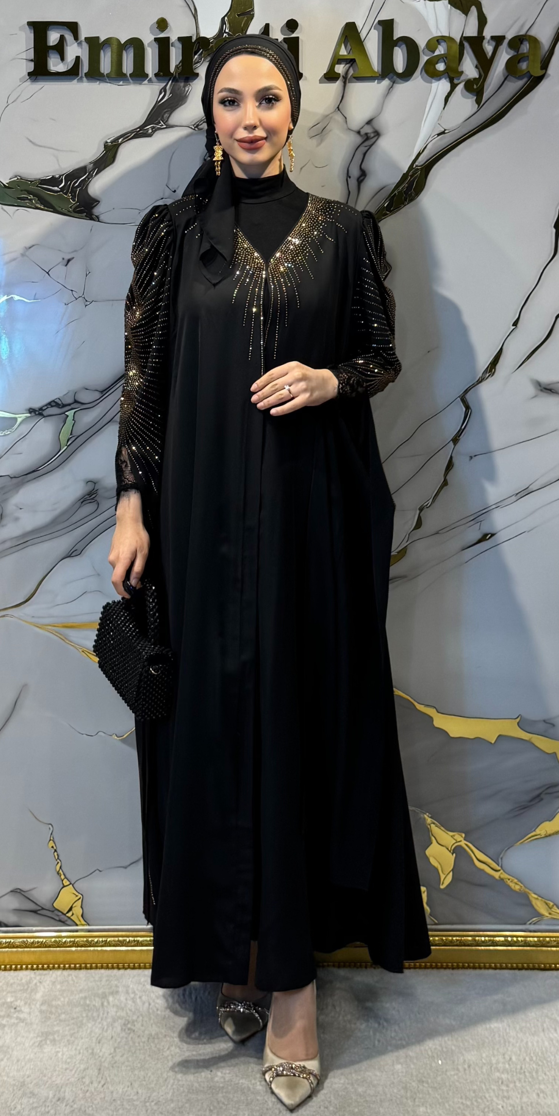 Golden Elegance Dubai Abaya TM82 GSB