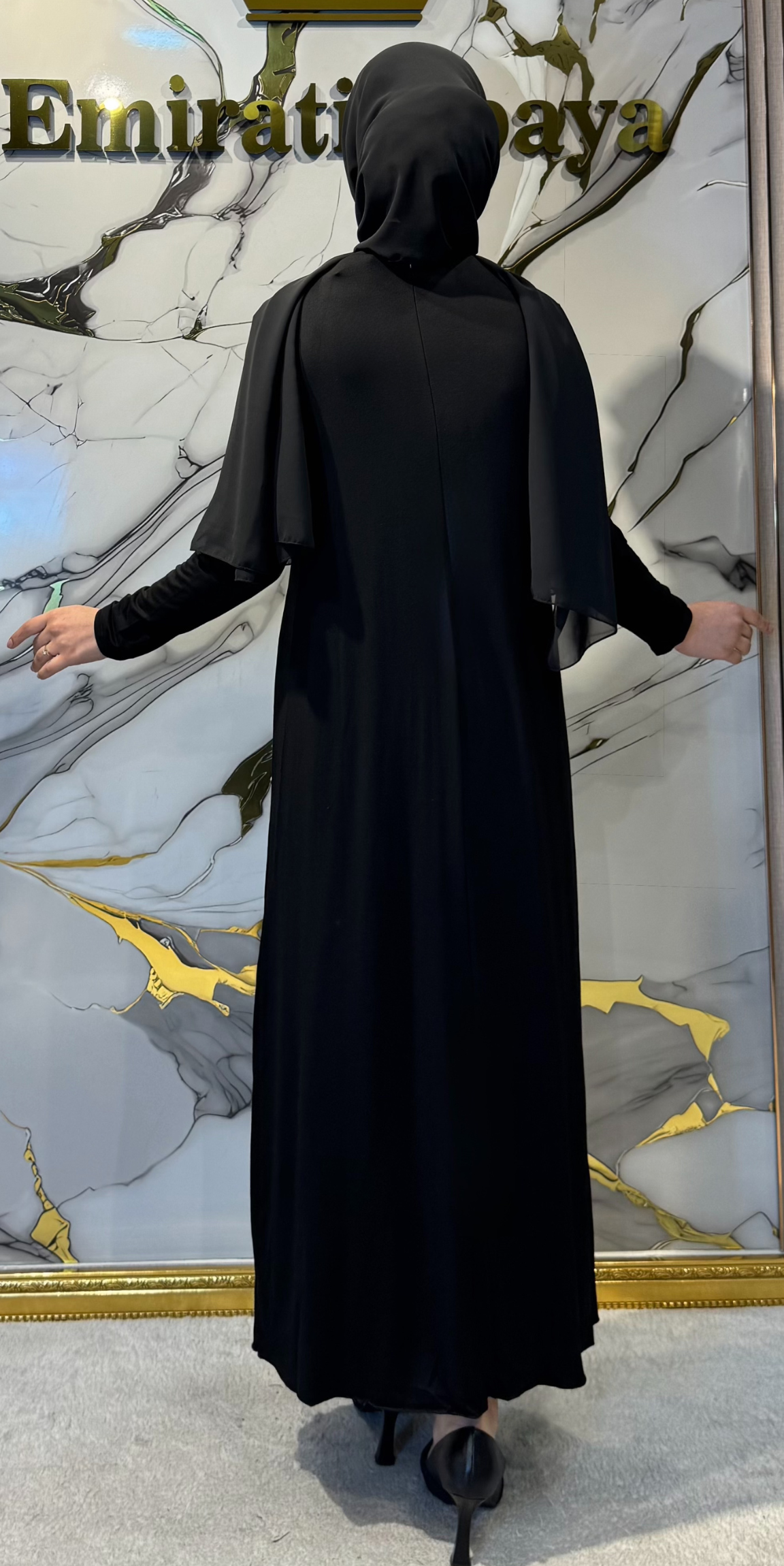 Premium Sandy Fabric İçlik - Abaya İçin Özel Tasarım İç Giyim RK0049 SİYAH