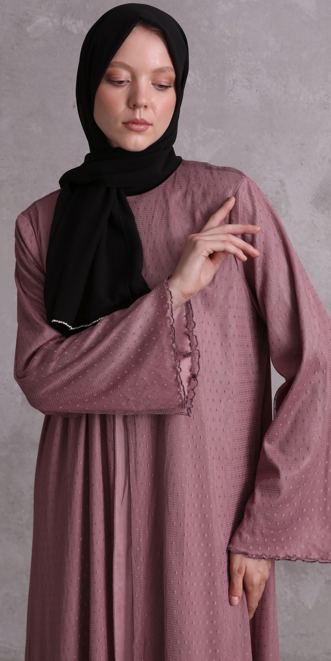 Rose Mist Abaya RK021 PINK