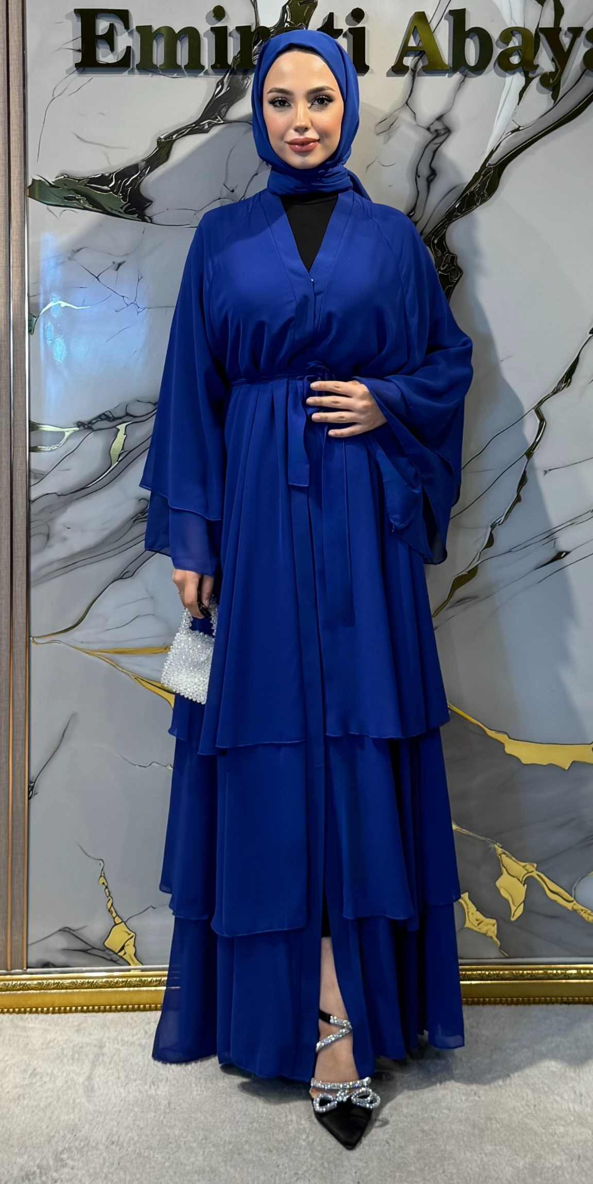 Three-Layer Blue Chiffon Set | RK011 Blue