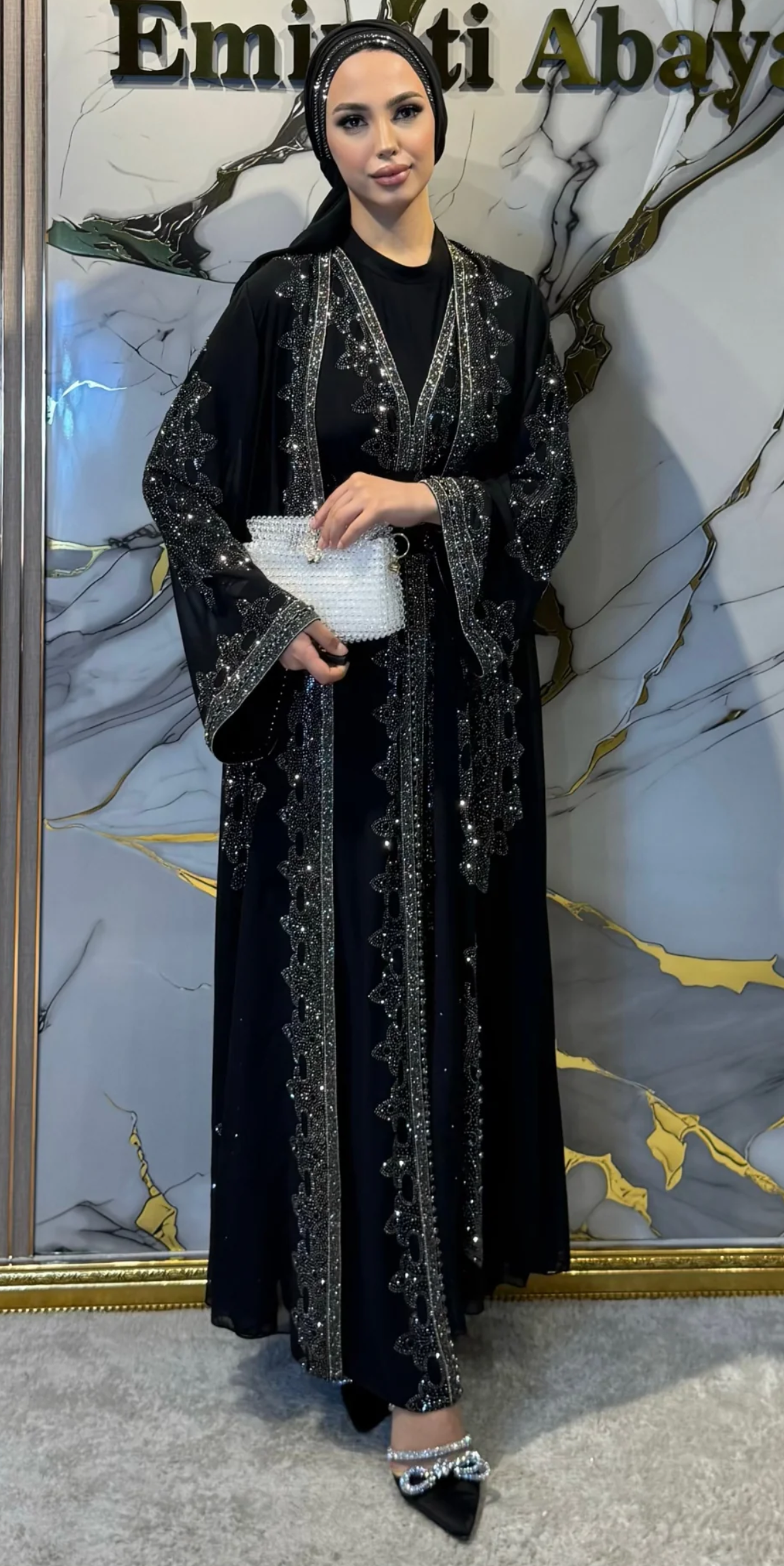 Hematite Stone Embellished Traditional Tailored Set, 4 Pieces | WS58 HSB