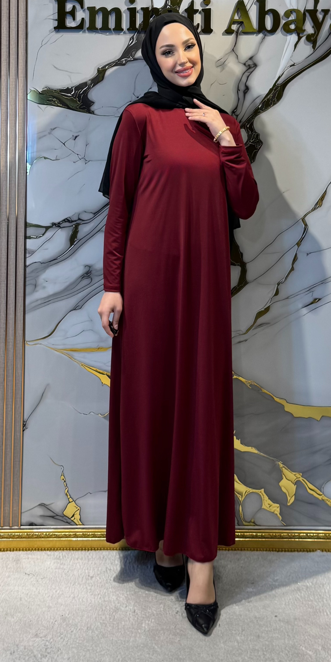 Bordo Sandy İçlik – Abaya Altı ve Tek Başına Kullanım | RK0049 BORDO