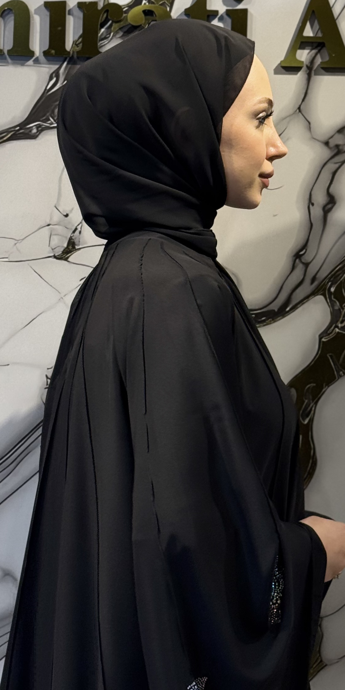 Siyah Floral Taşlı Şifon Şal | ŞAL50 BSB