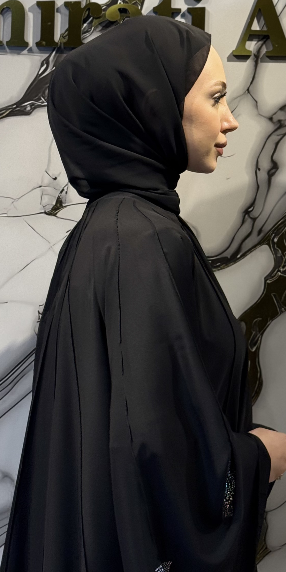 Siyah Floral Taşlı Şifon Şal | ŞAL50 BSB