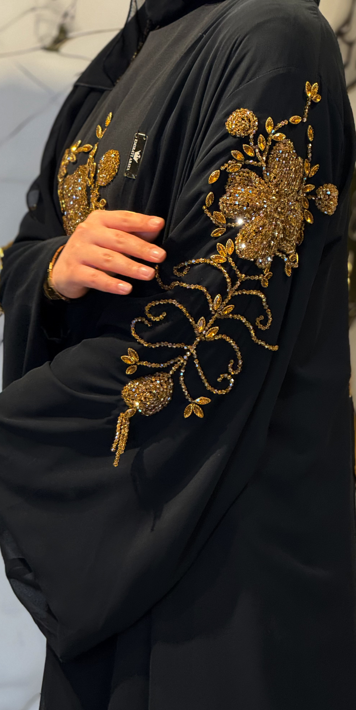 El Yapımı Gold Taşlı Siyah Yöresel Takım 4 Parça Set | EF006 GSB