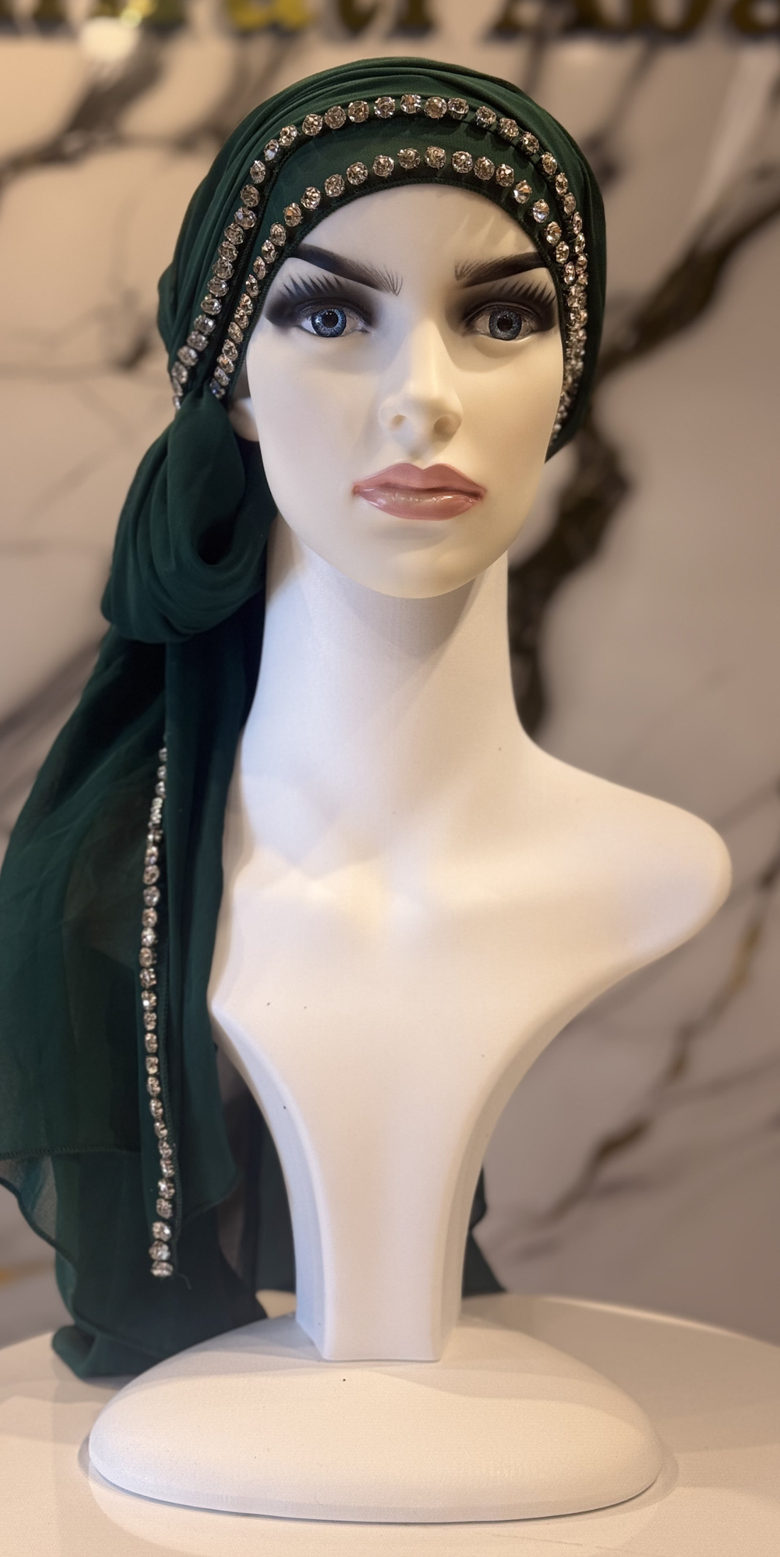 Chiffon Scarf with Rhinestone Edges | Multiple Color Options