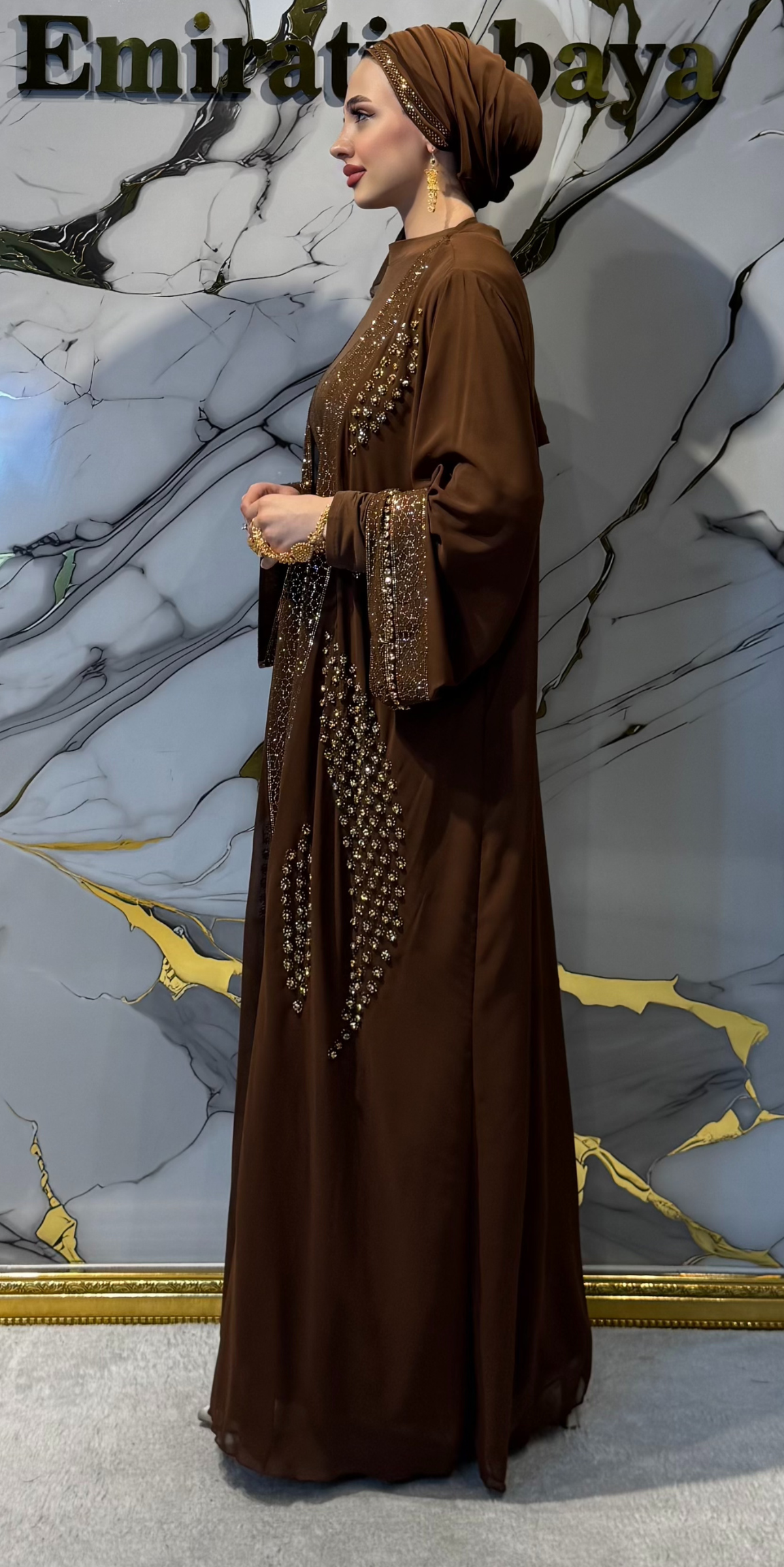 Open Front Brown Gold Traditional Style 4-Piece Set | WS31 GSK