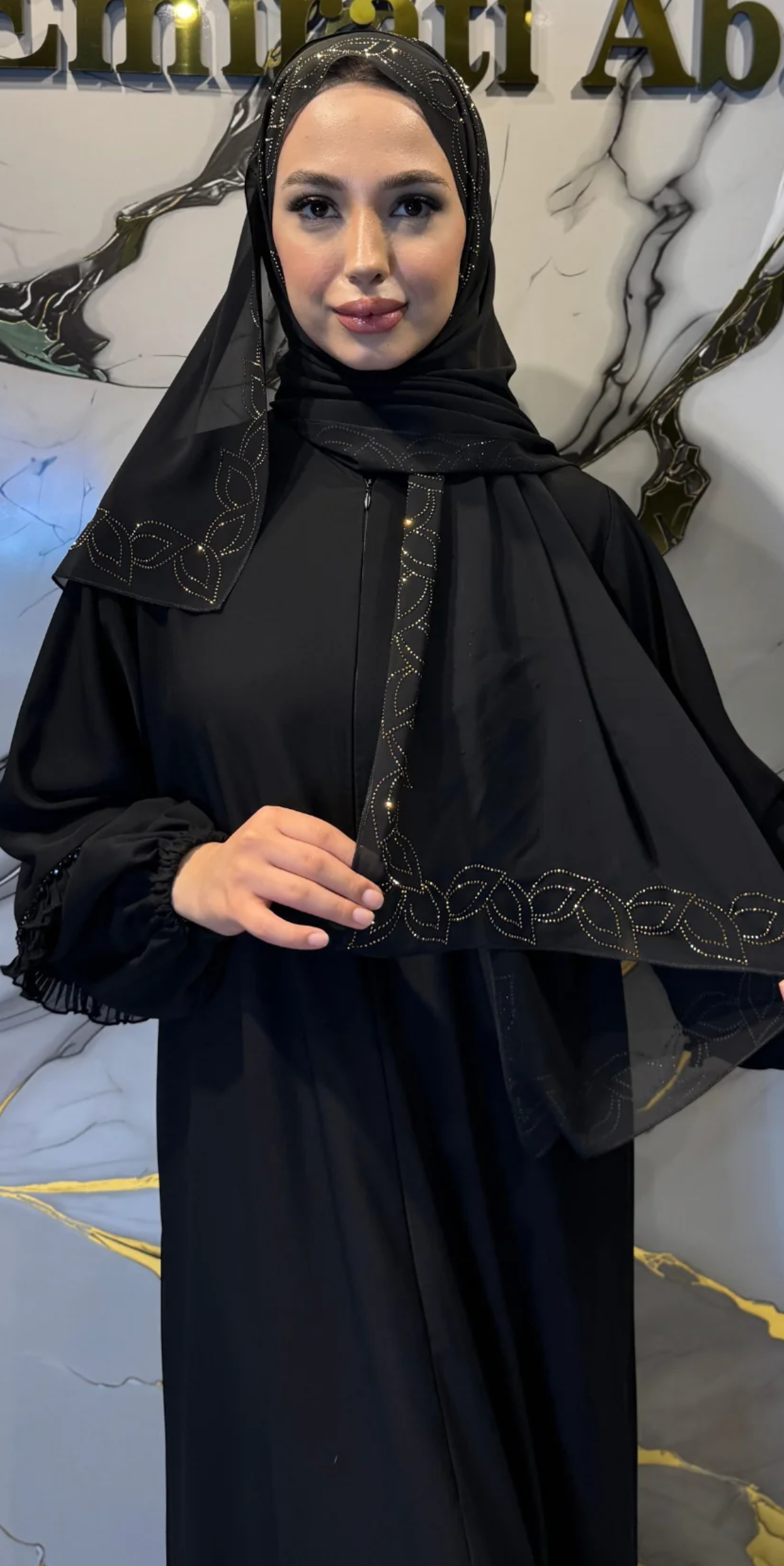 Zarif Desenli Şifon Şal 180x75cm ŞAL16 GSB - Premium Hafif Model