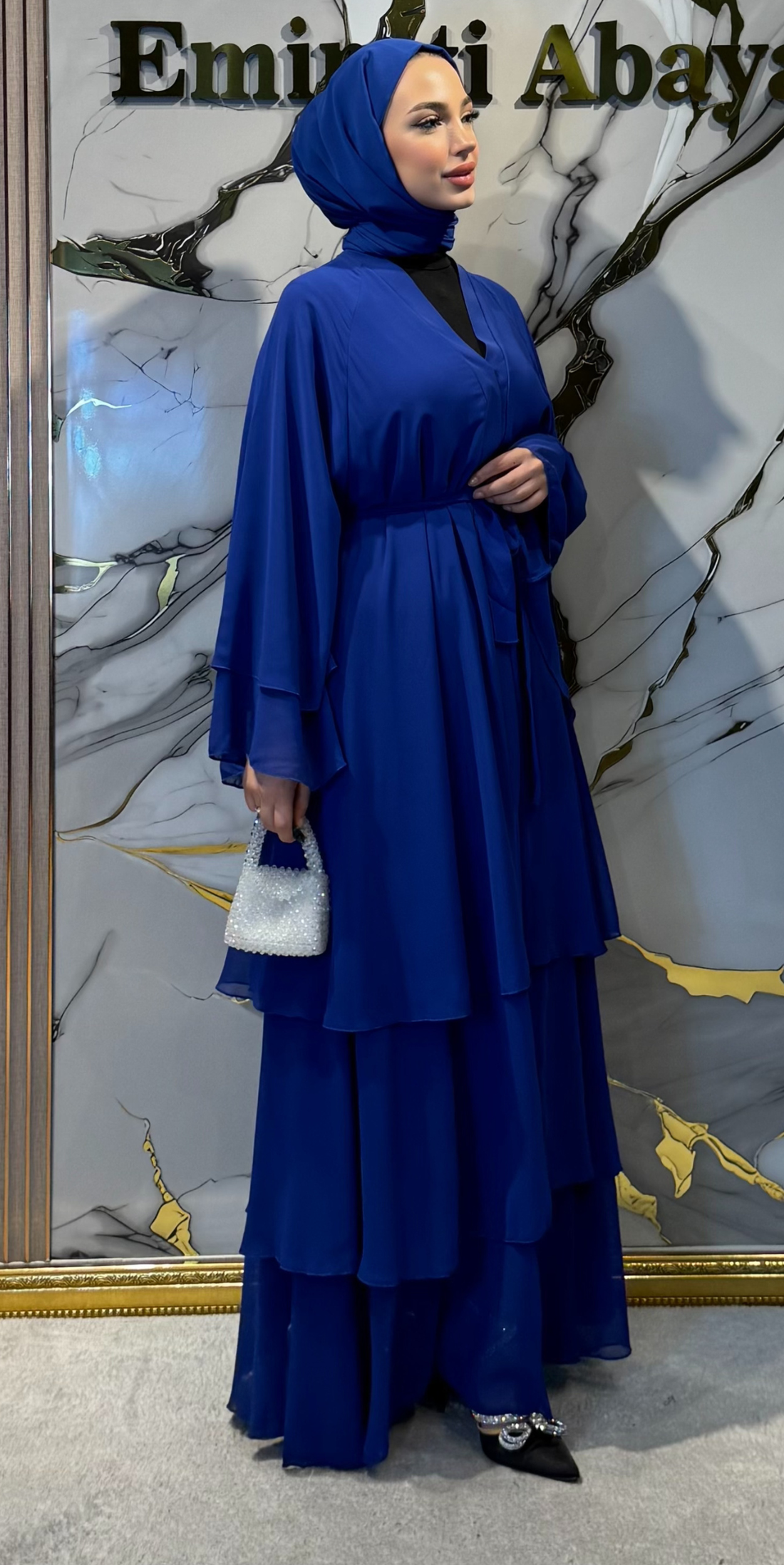 Three-Layer Blue Chiffon Set | RK011 Blue