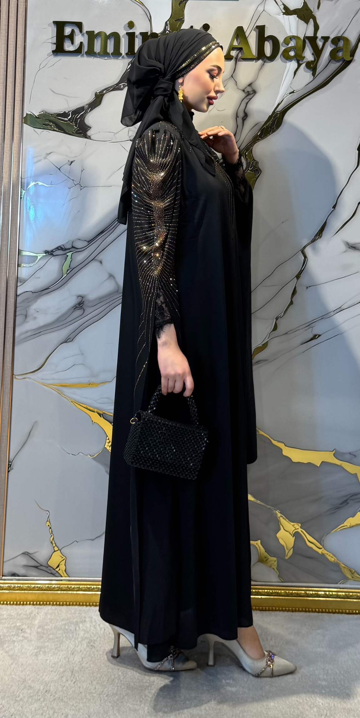 Golden Elegance Dubai Abaya TM82 GSB