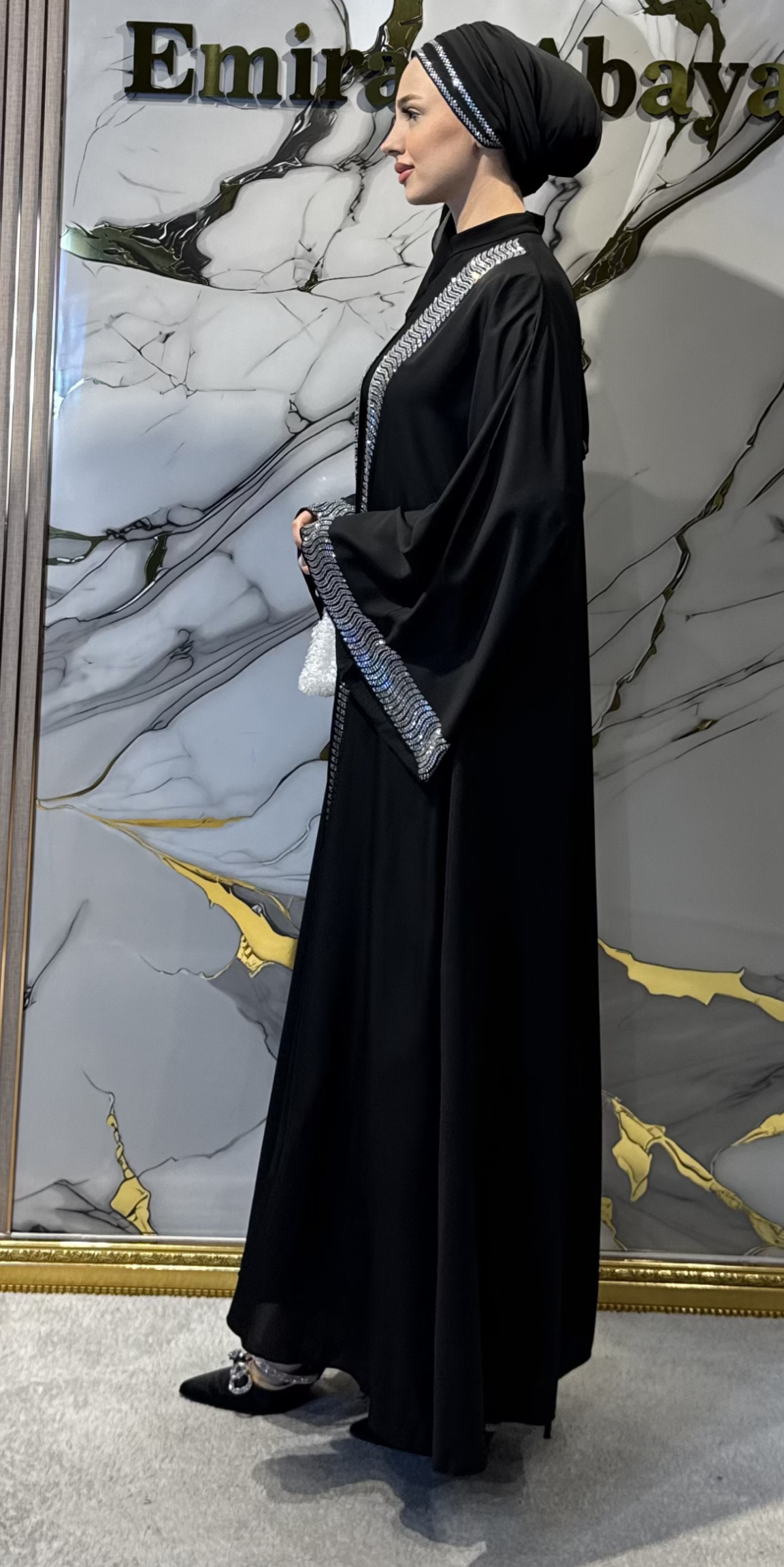 Front JanJan Stone Embellished Traditional Team TM47 JSB - 4-Piece Set (Includes Shawl, Belt and Undershirt)