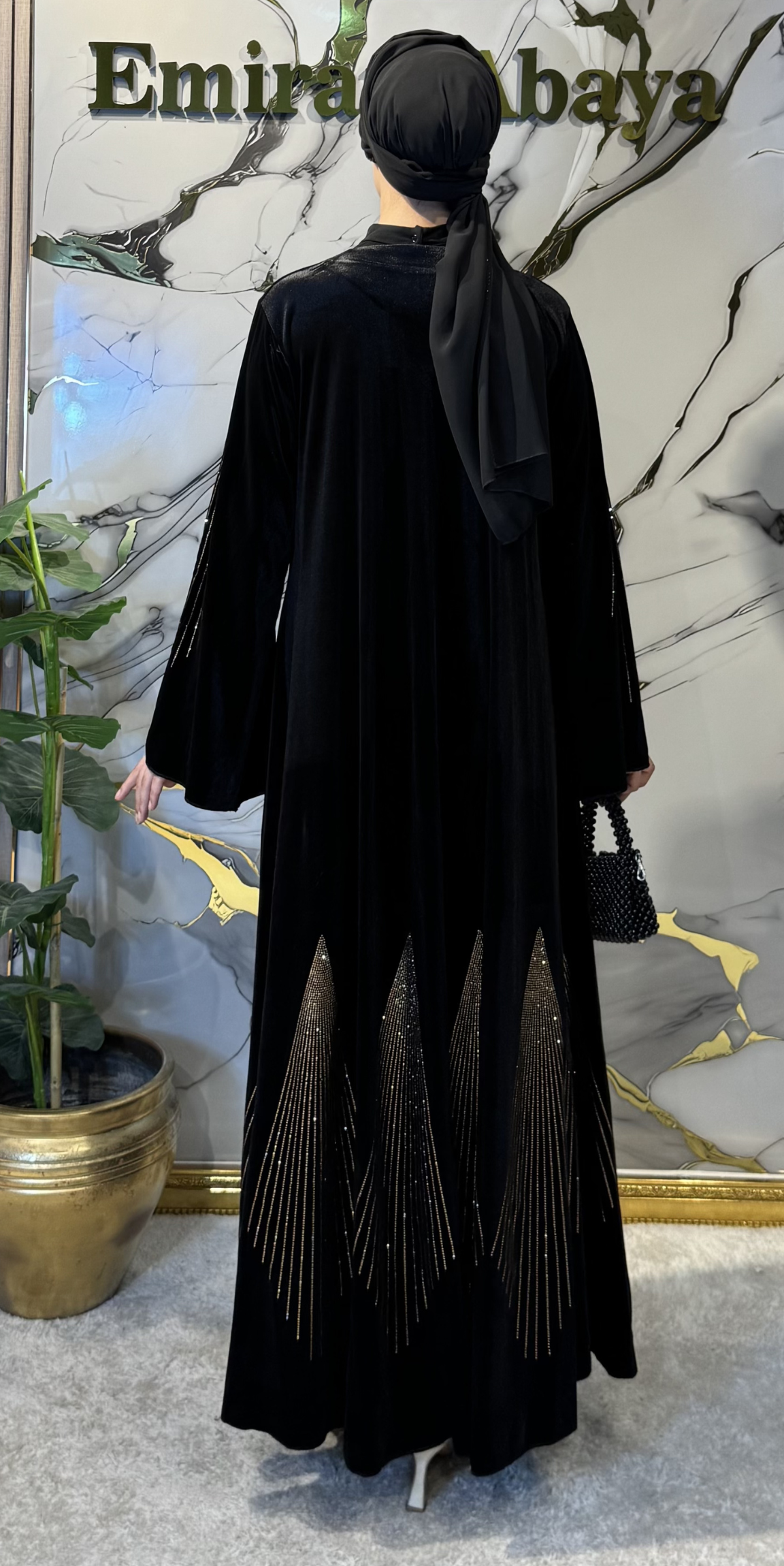 Gold Stone Striped Black Velvet Suit | TM55 GSVB