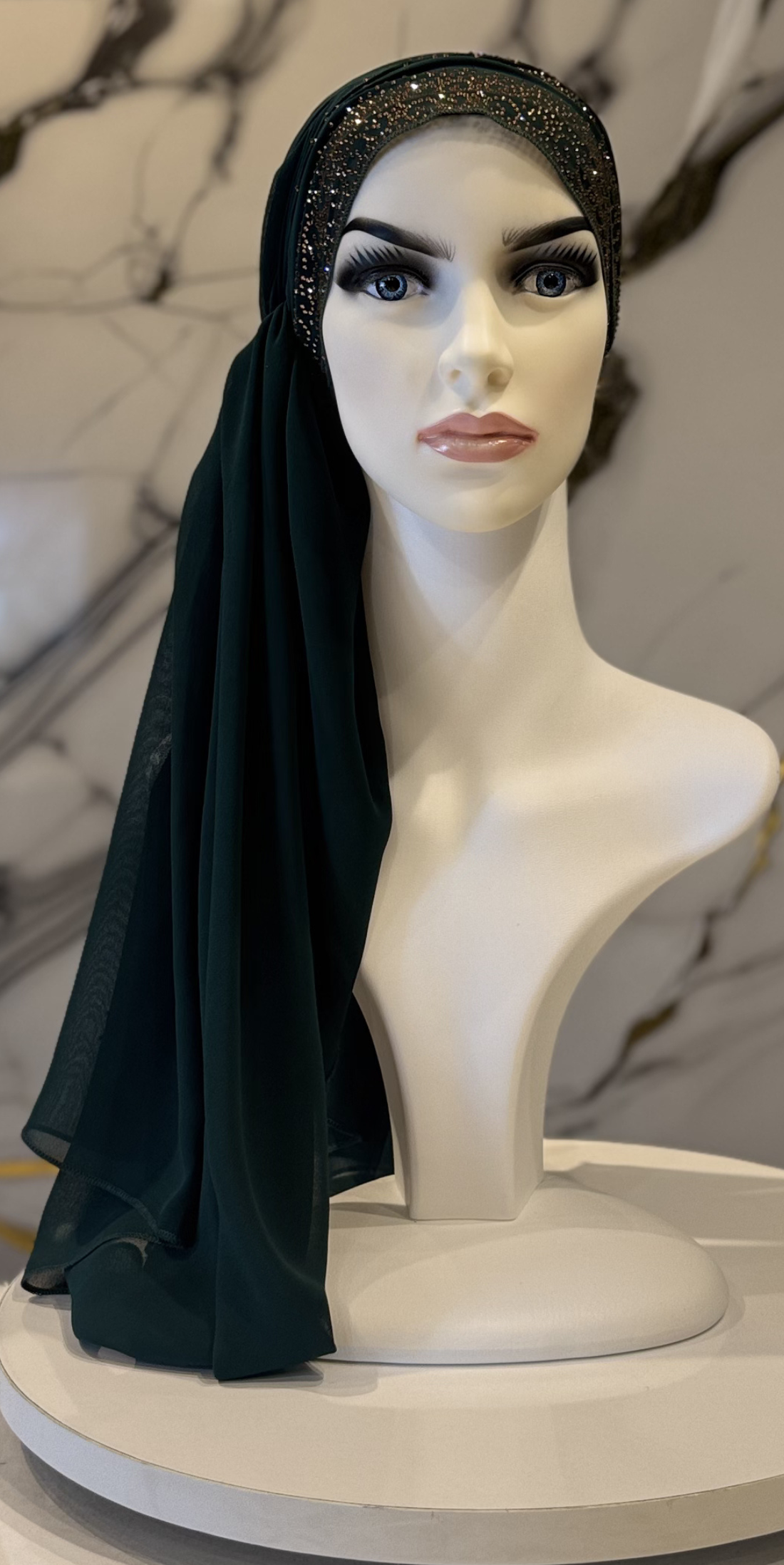 Kenarları Taşlı Şifon Şal Çoklu Renk ve Taş Seçenekleri | ŞAL14