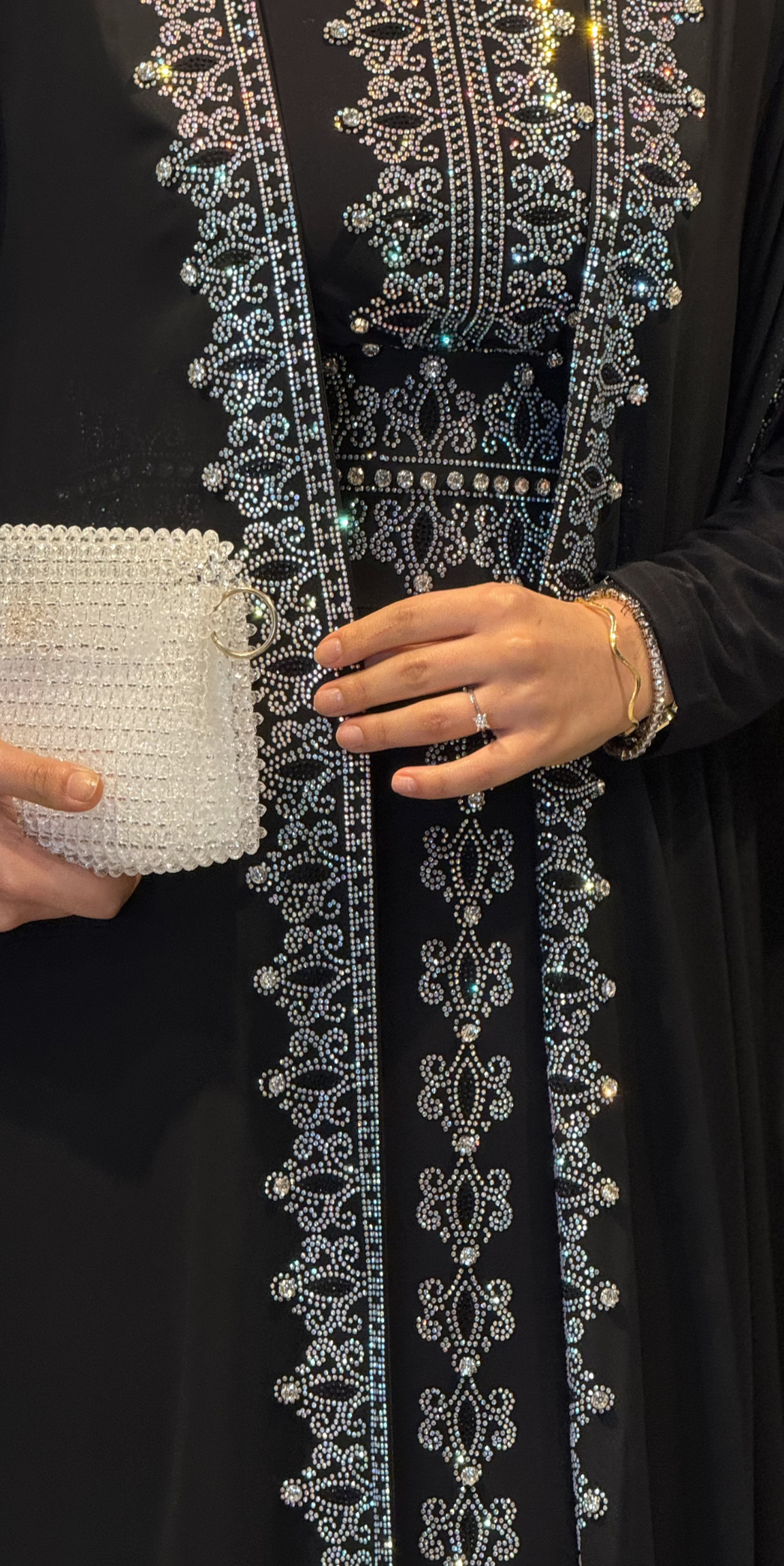 JanJan Taşlı Yere Kadar Uzanan Kol Yöresel Abaya Takımı LY12 JSB - 4 Parça Lüks Set (Şal, Kemer ve İçlik Dahil)