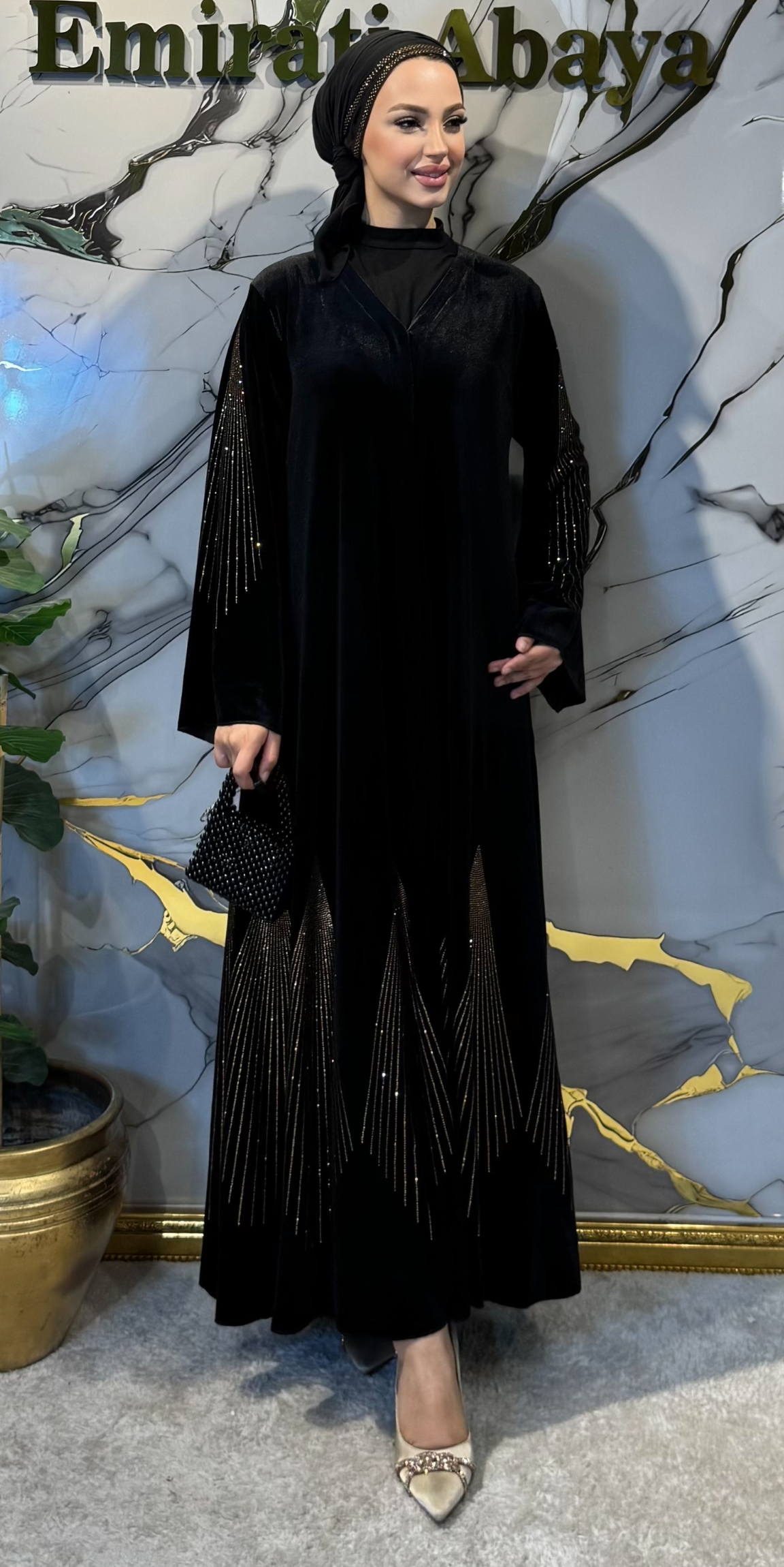 Gold Stone Striped Black Velvet Suit | TM55 GSVB