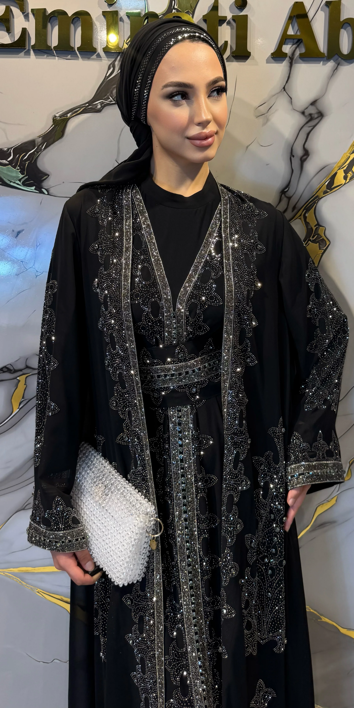 Hematite Stone Embellished Traditional Tailored Set, 4 Pieces | WS58 HSB