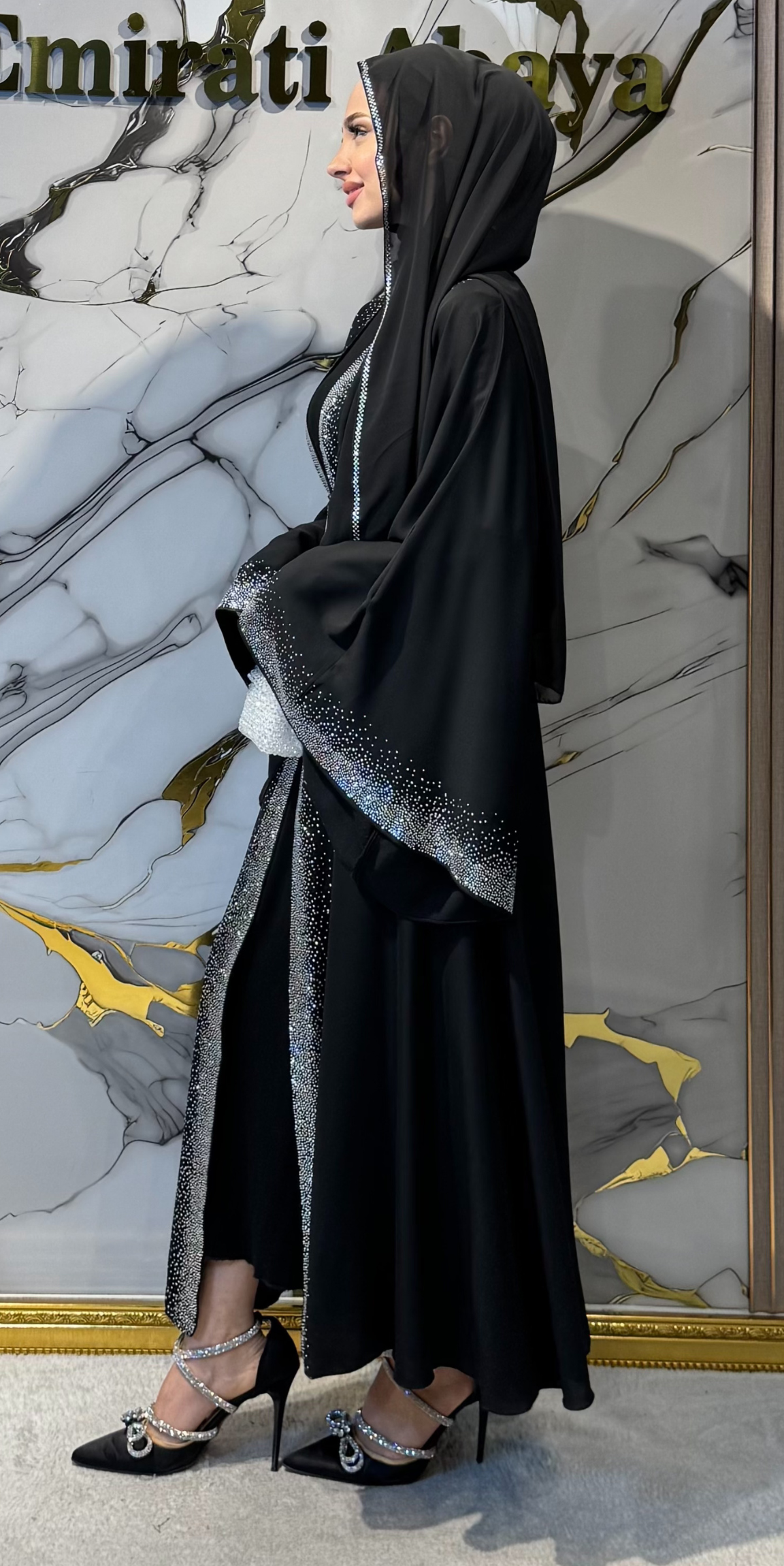 Traditional Style Set with Embellished Stones TM048 WSB - 4-Piece Set (Includes Shawl, Belt and Undershirt)
