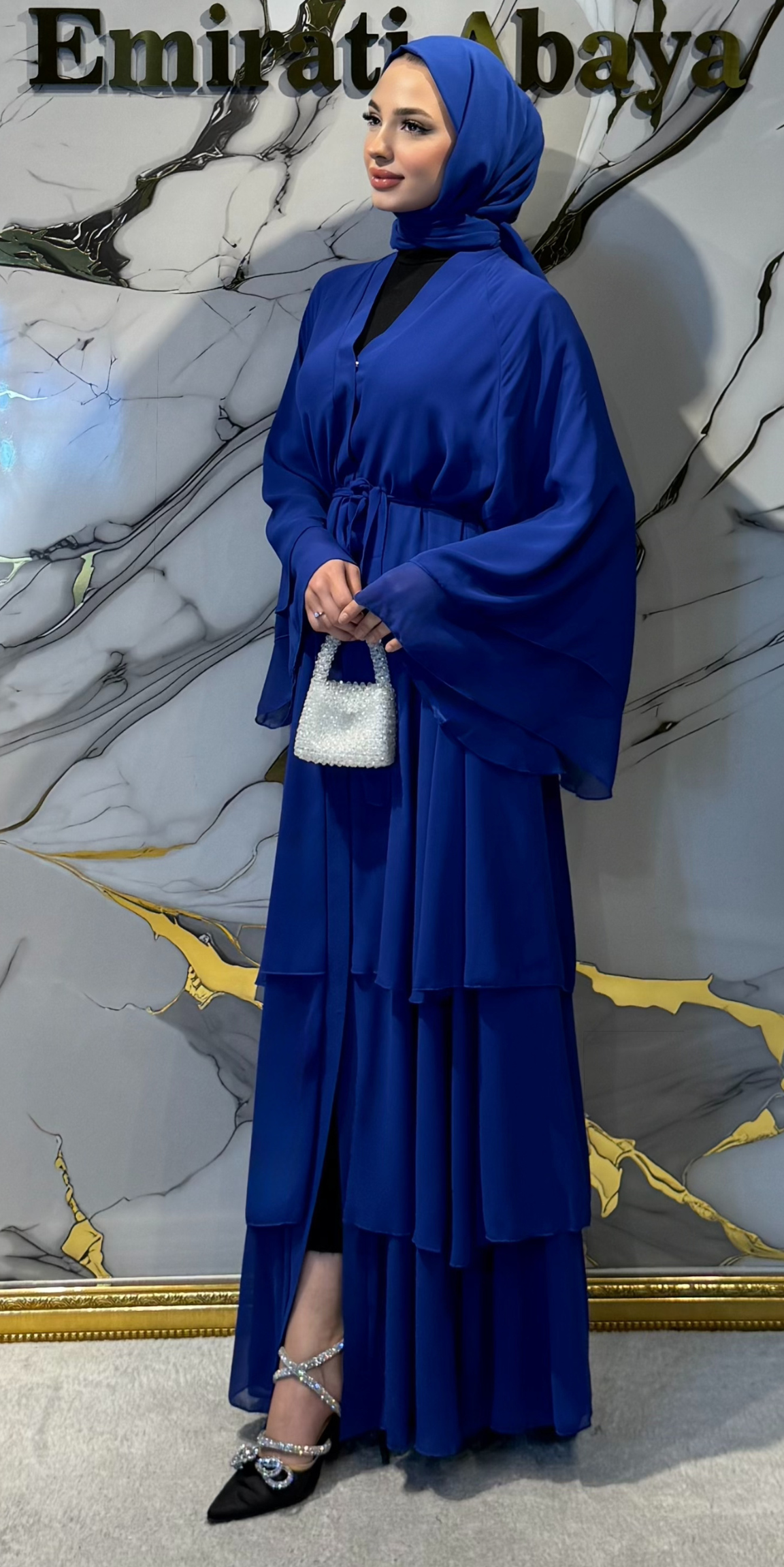 Three-Layer Blue Chiffon Set | RK011 Blue