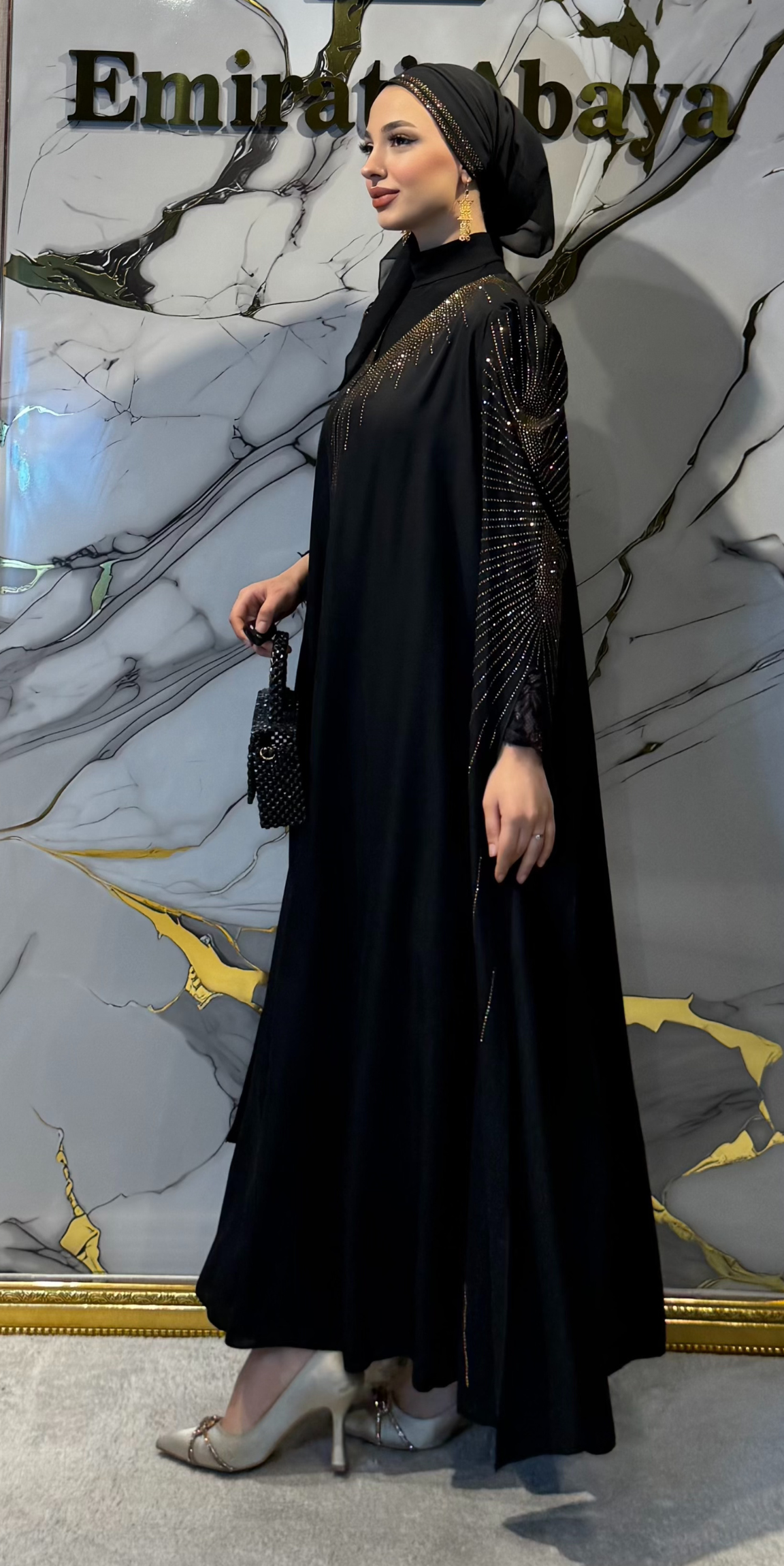 Golden Elegance Dubai Abaya TM82 GSB