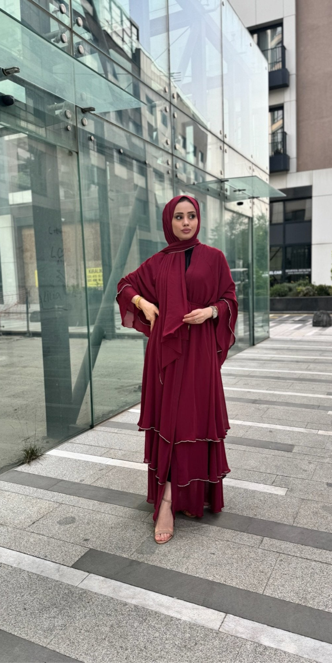 Katl Bordo Abaya Emirati Abaya TR Katl Bordo Abaya Emirati Abaya TR