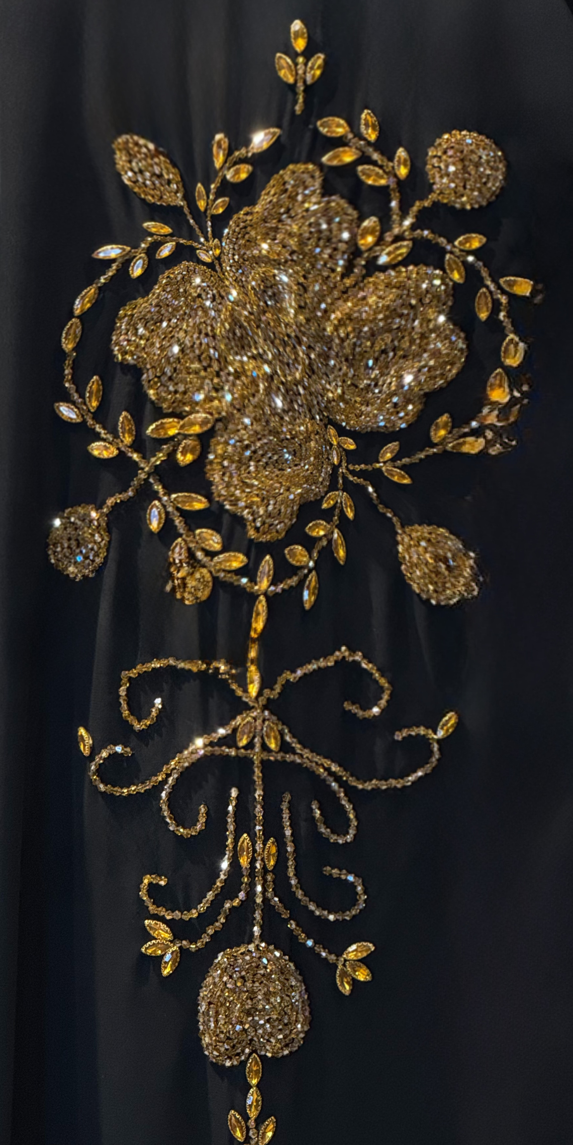 El Yapımı Gold Taşlı Siyah Yöresel Takım 4 Parça Set | EF006 GSB