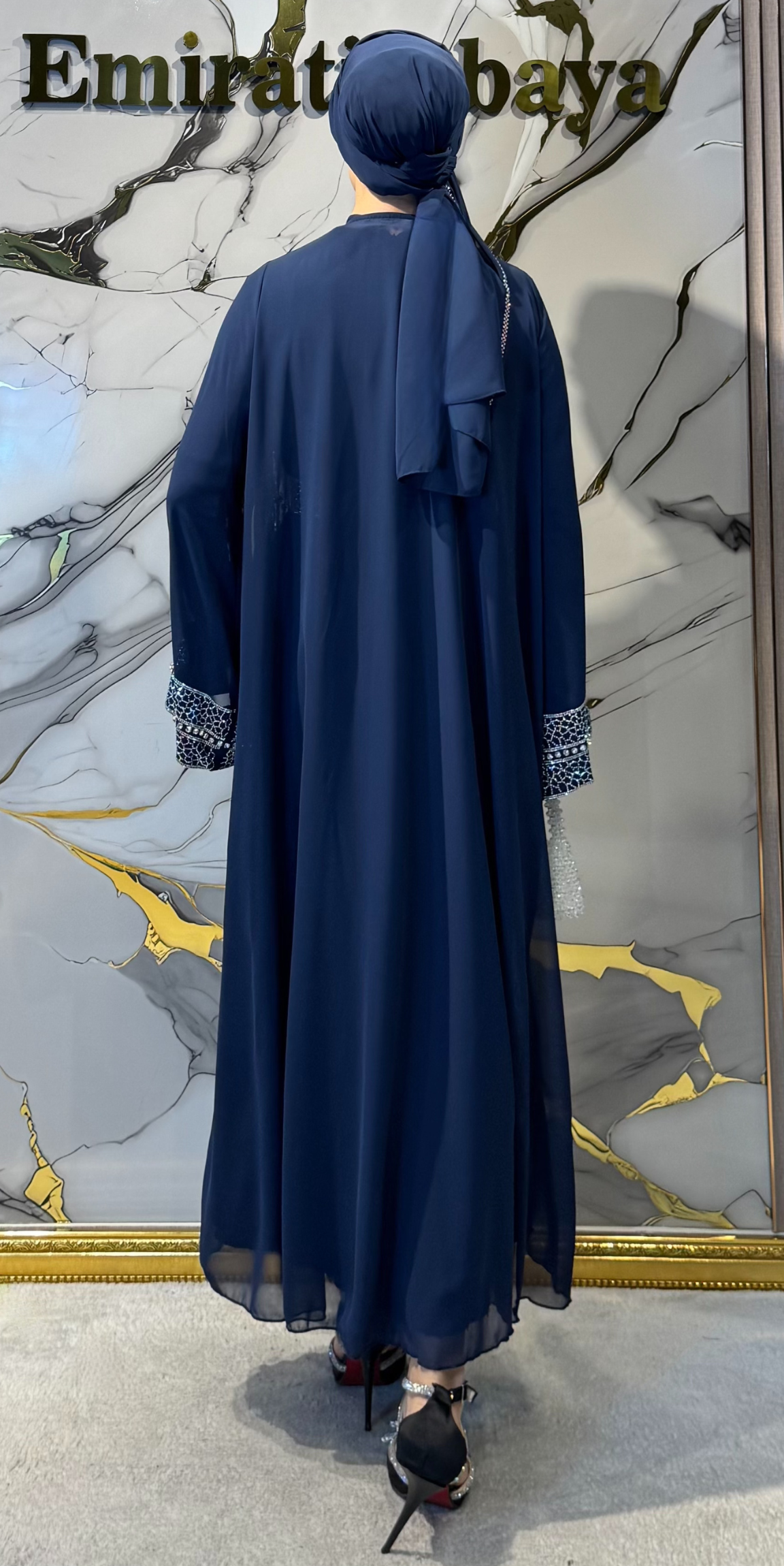 Luxury Embellished Navy Blue Traditional Suit | WS31 JSL