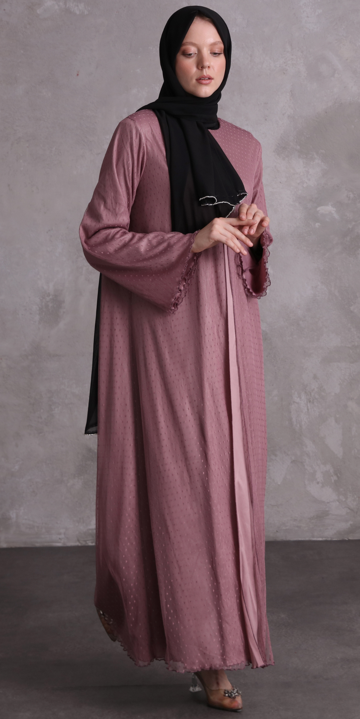 Rose Mist Abaya RK021 PINK