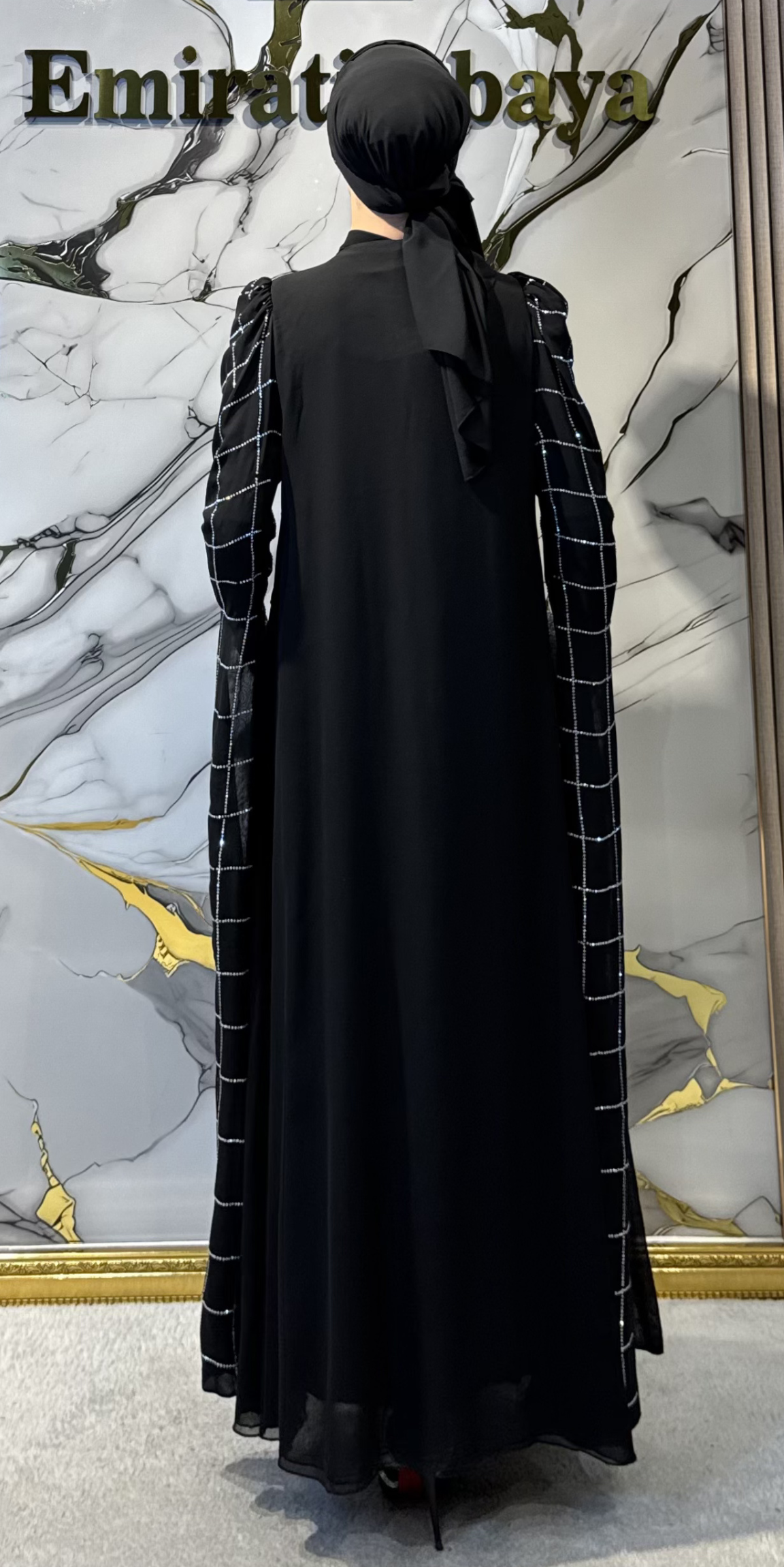Elegant Jupiter Abaya with Crystal Stone Pattern TM83 JSDB