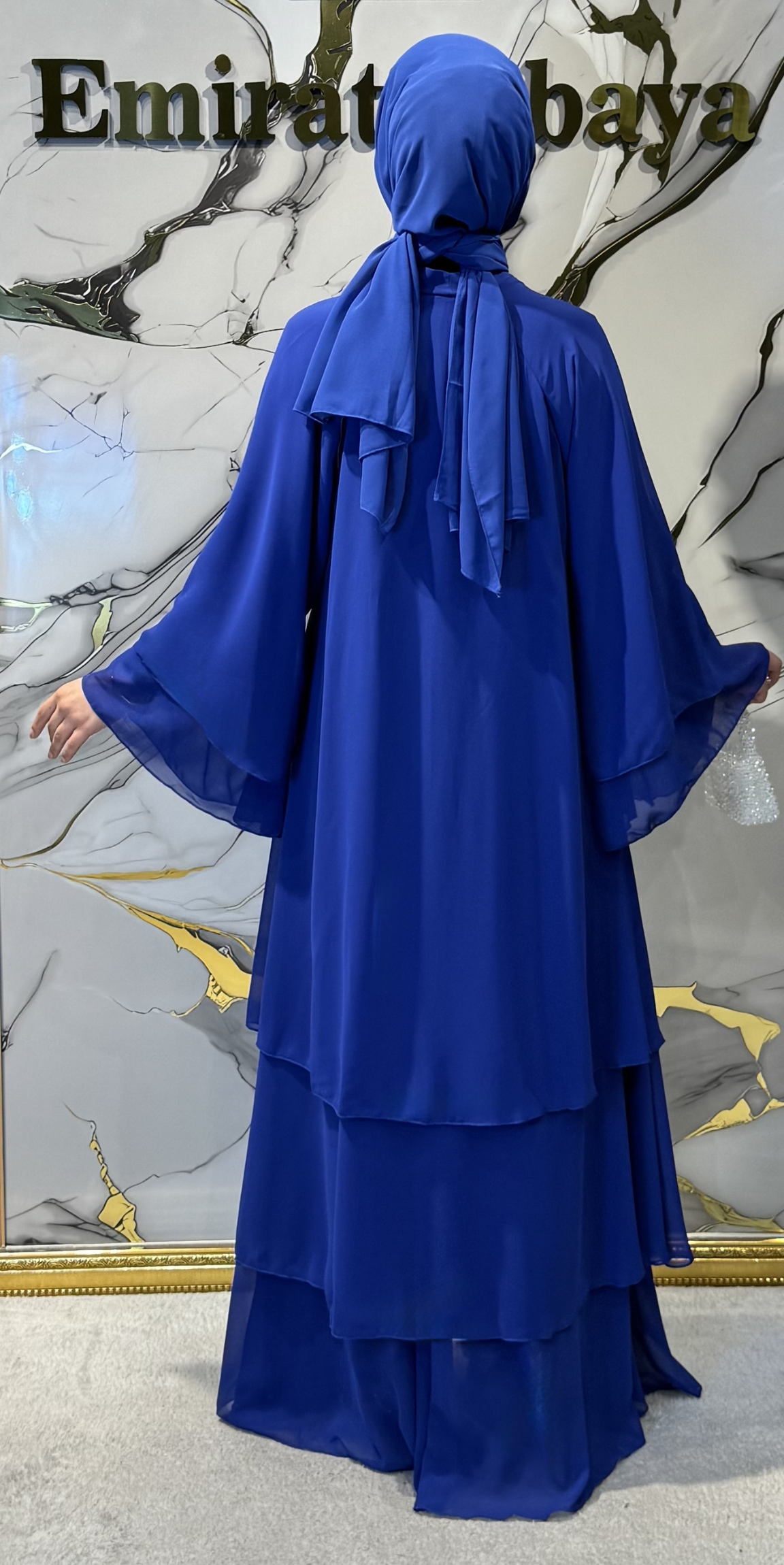 Three-Layer Blue Chiffon Set | RK011 Blue