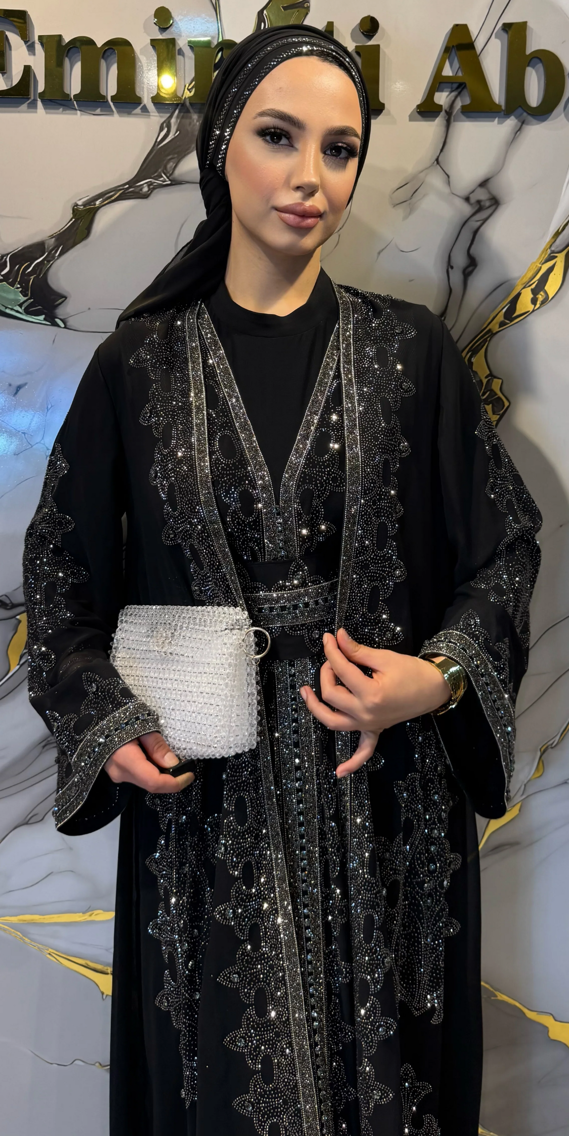 Hematite Stone Embellished Traditional Tailored Set, 4 Pieces | WS58 HSB