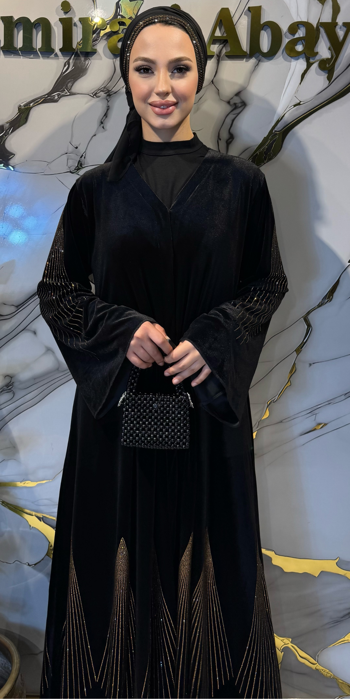 Gold Stone Striped Black Velvet Suit | TM55 GSVB