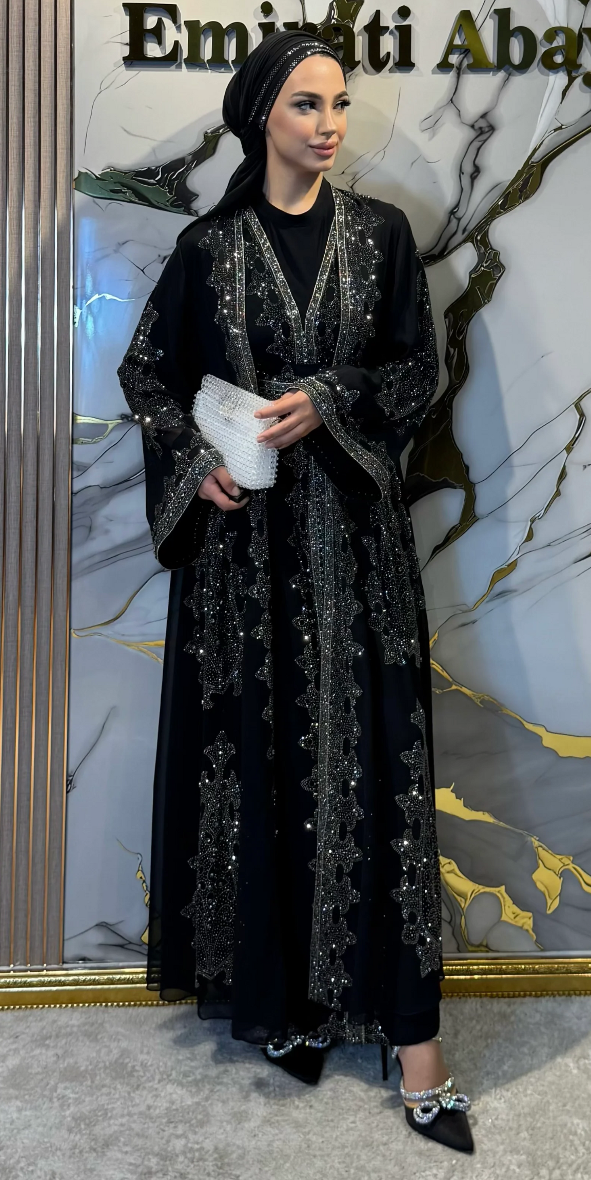 Hematite Stone Embellished Traditional Tailored Set, 4 Pieces | WS58 HSB