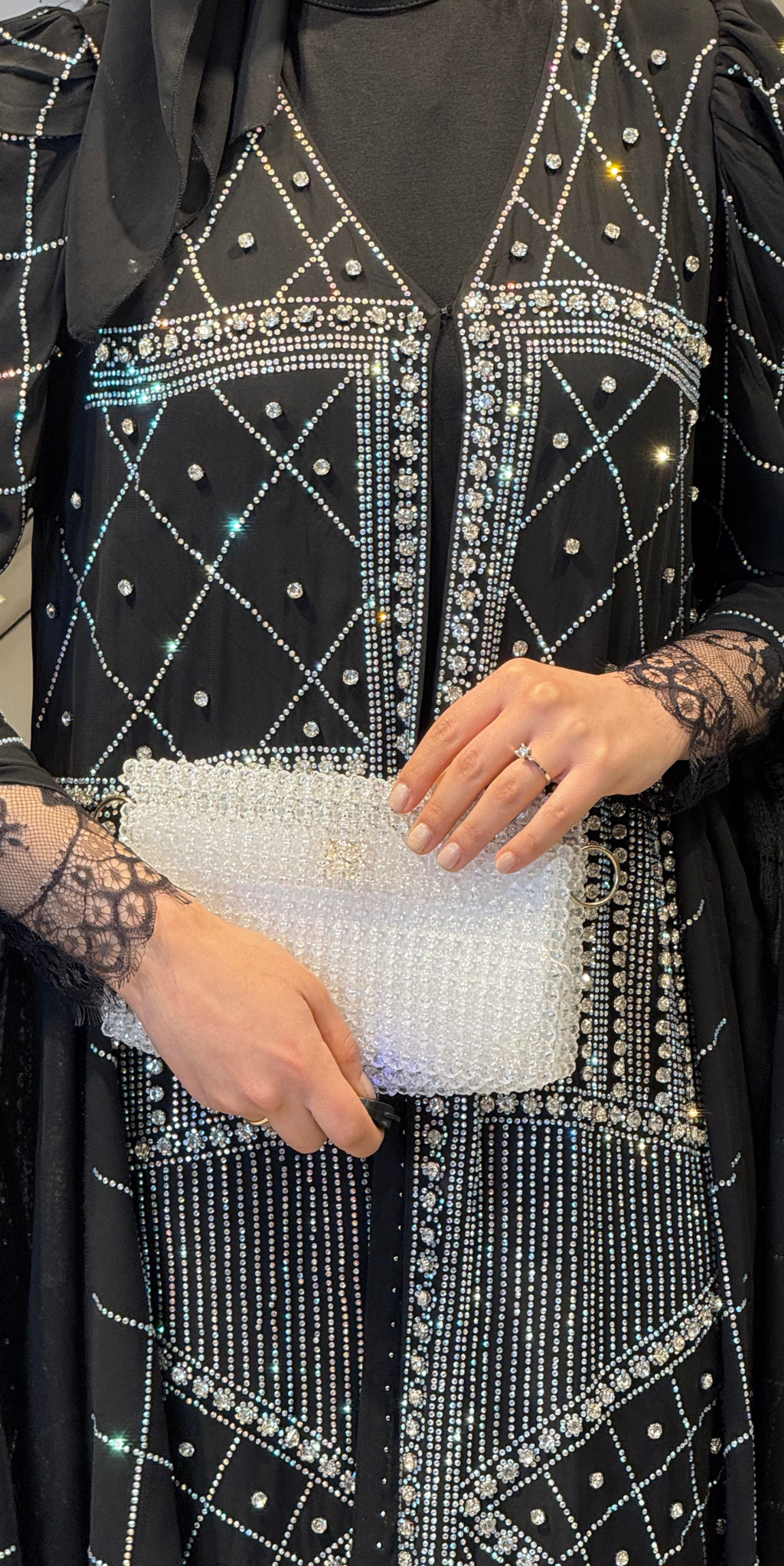 Elegant Jupiter Abaya with Crystal Stone Pattern TM83 JSDB