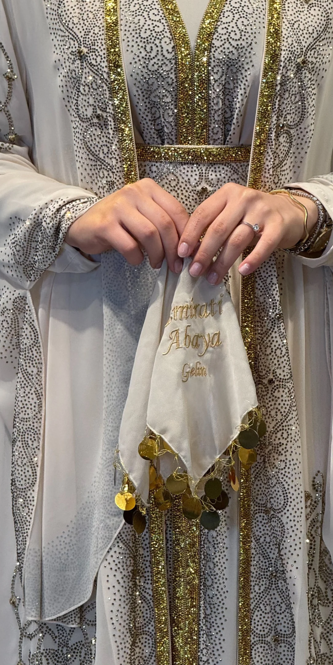 Starlit Noir Altın Taşlı Krem Yöresel Takımı | WS57 GSKREM