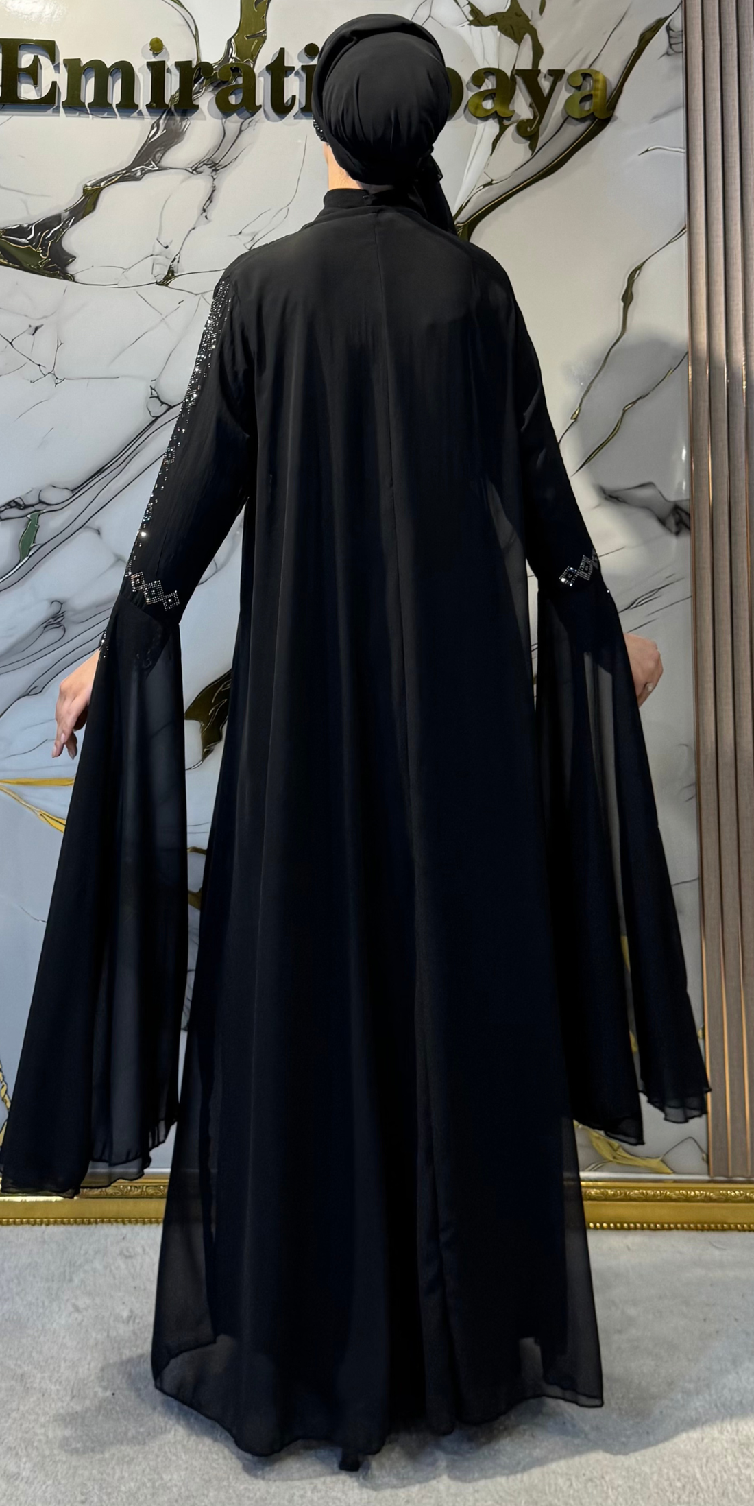 Luxury Hematite Swarovski Crystal Korean Chiffon Yorsel 