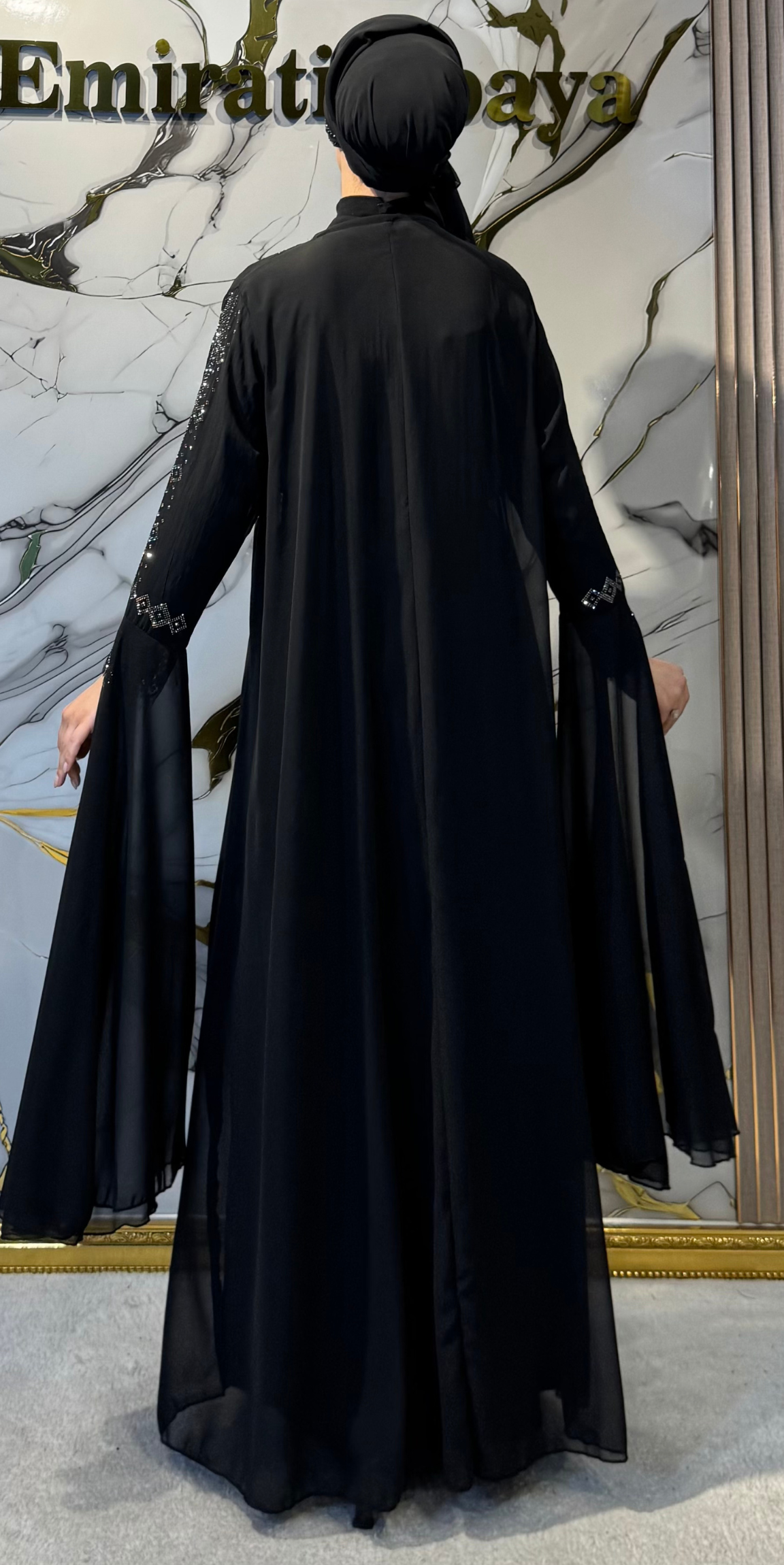 Luxury Hematite Swarovski Crystal Korean Chiffon Yorsel 