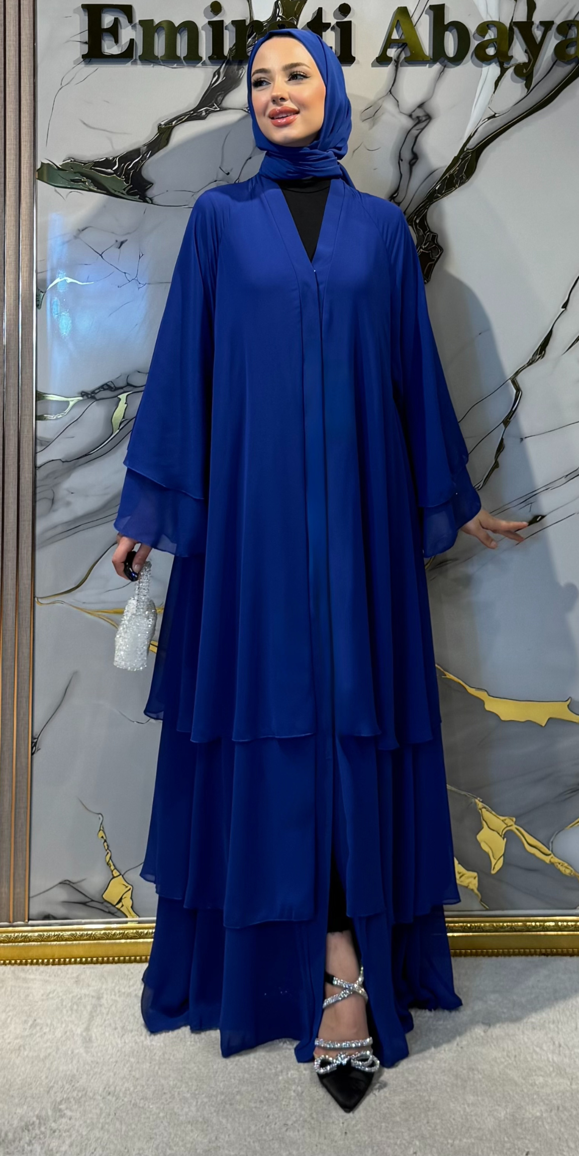 Three-Layer Blue Chiffon Set | RK011 Blue