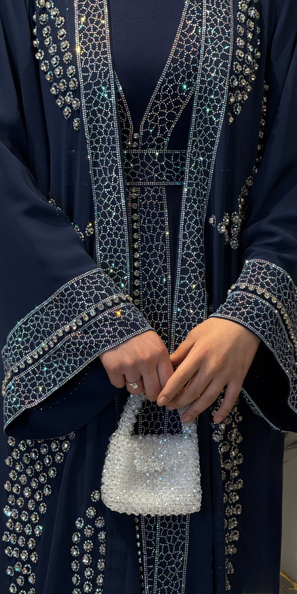 Luxury Embellished Navy Blue Traditional Suit | WS31 JSL