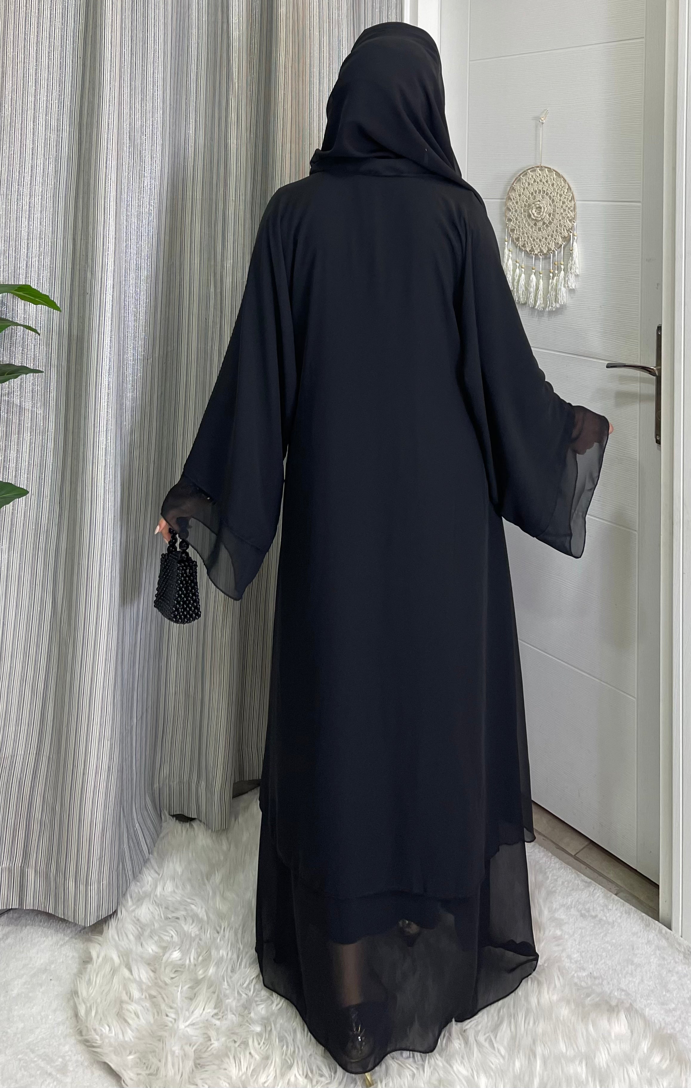 Two Layer Swarovski Stone Abaya