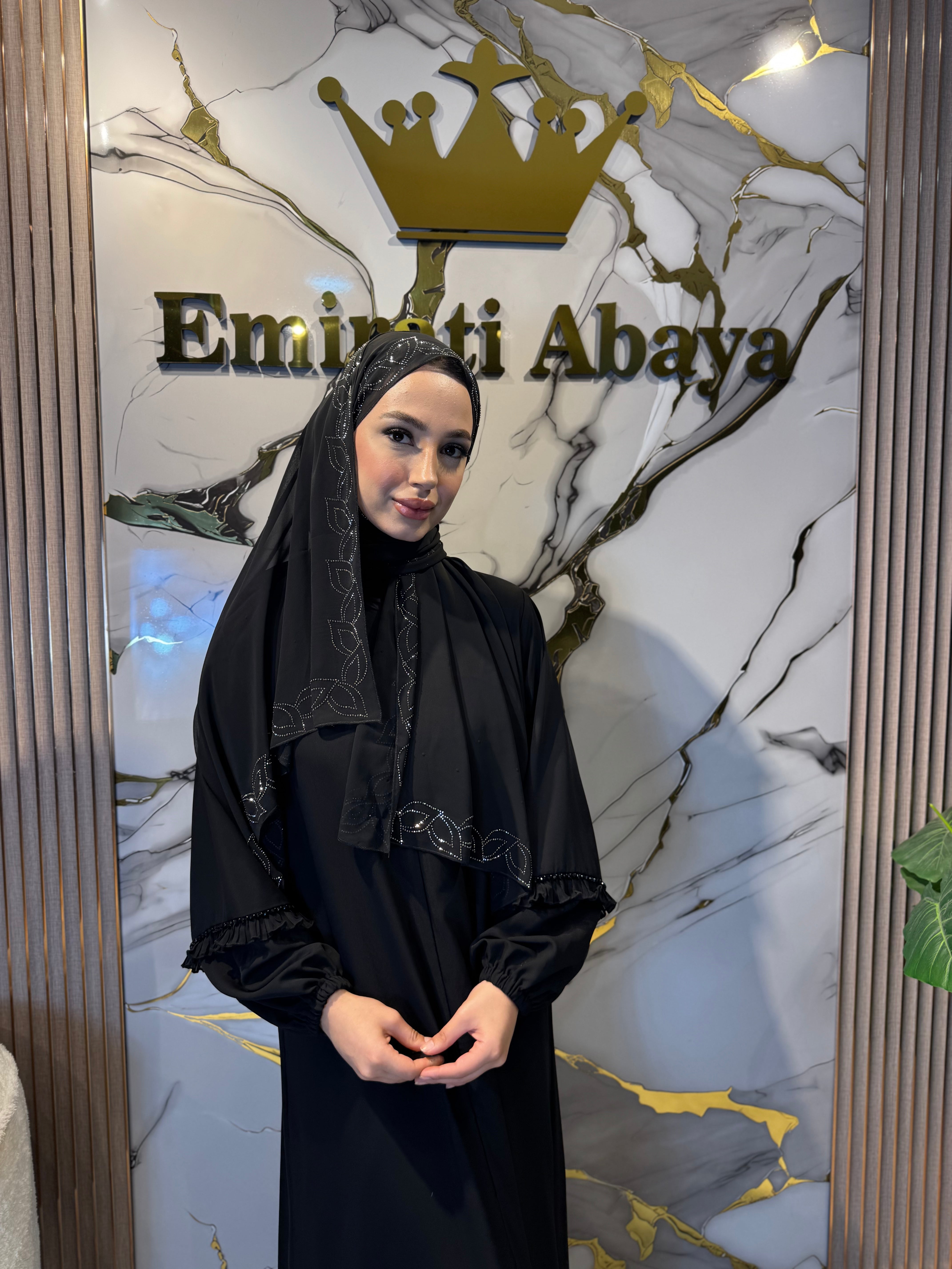 Elegant Patterned Chiffon Scarf