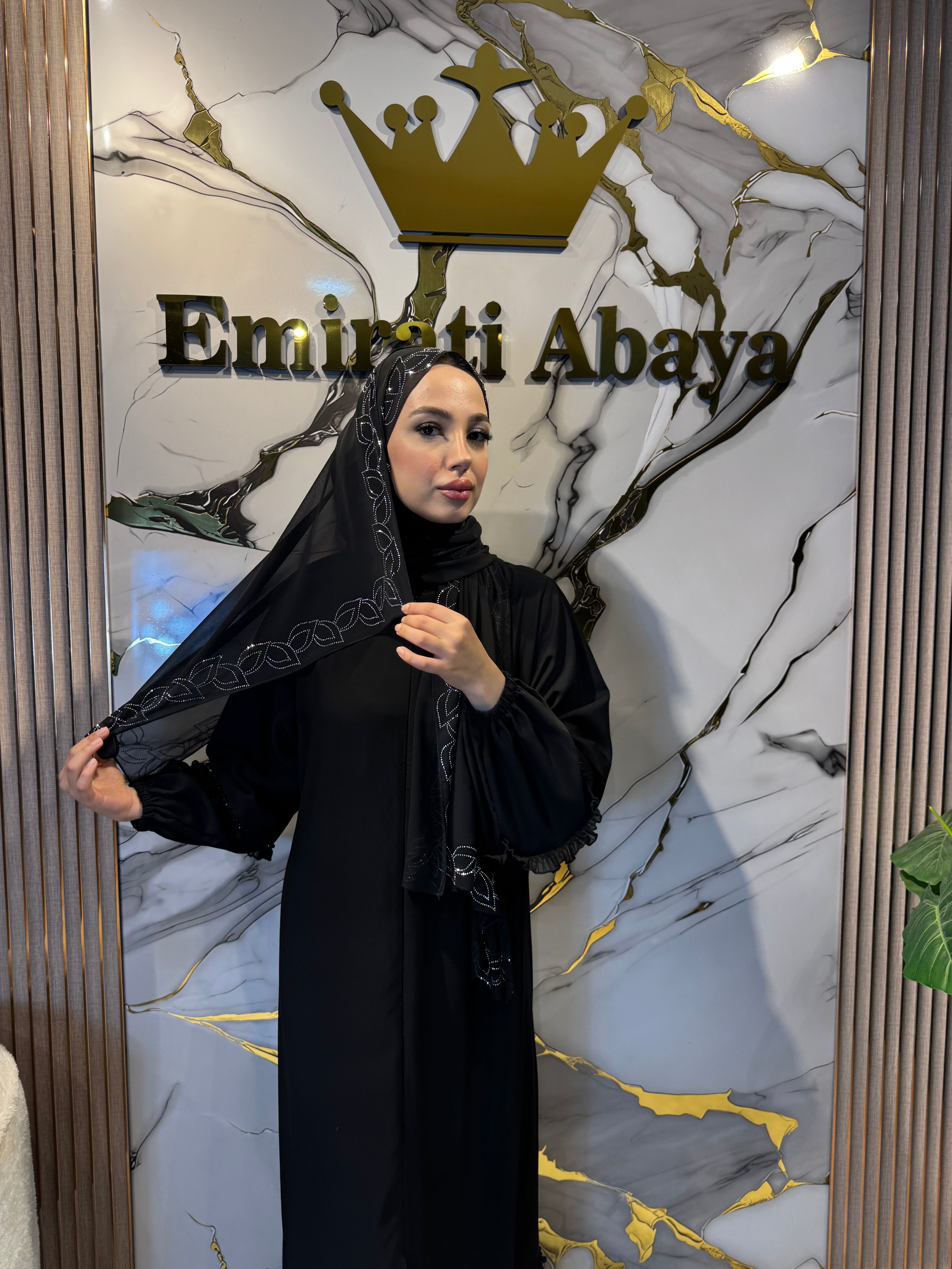 Elegant Patterned Chiffon Scarf