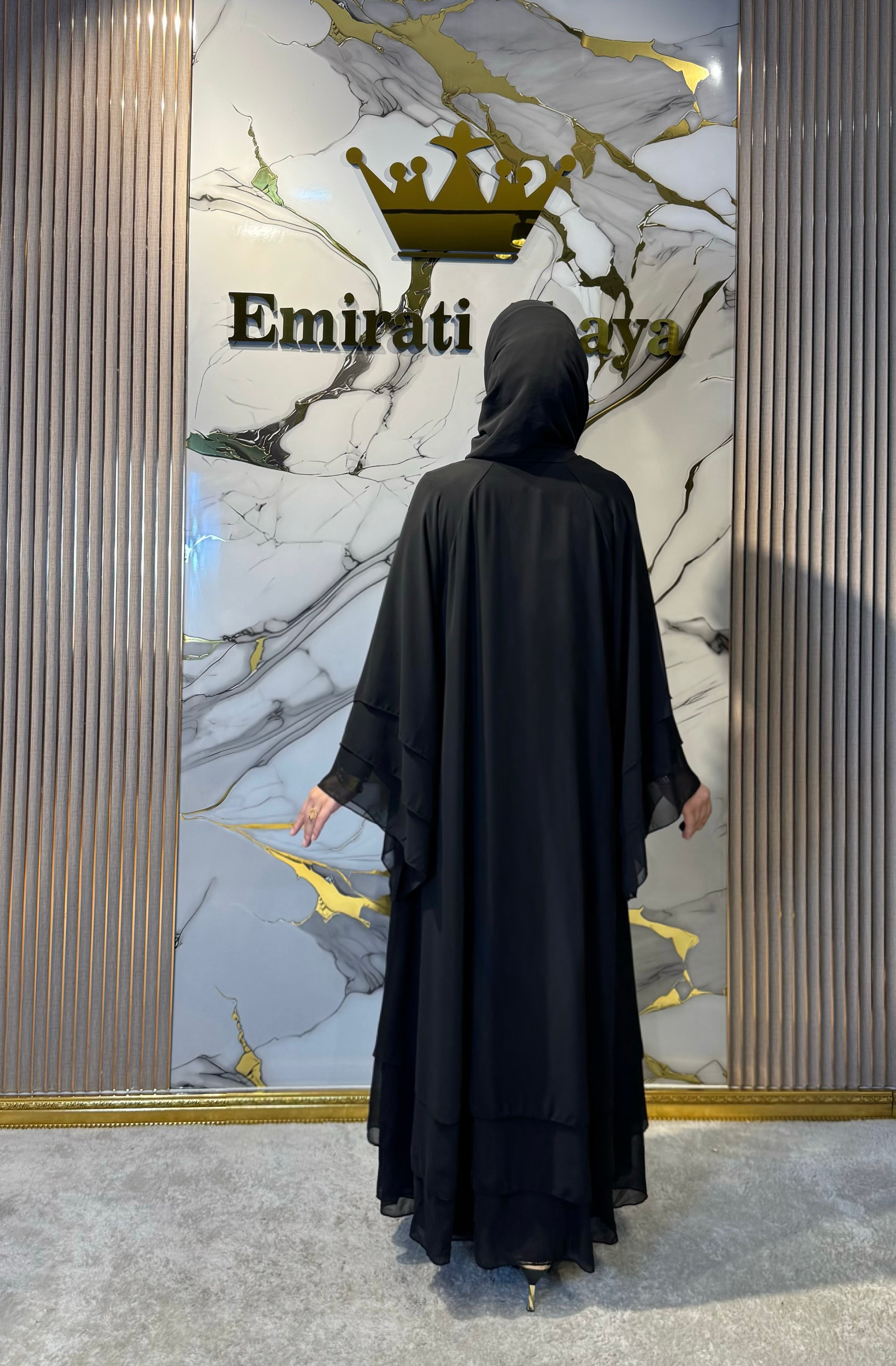 Üç Katlı Şifon Abaya