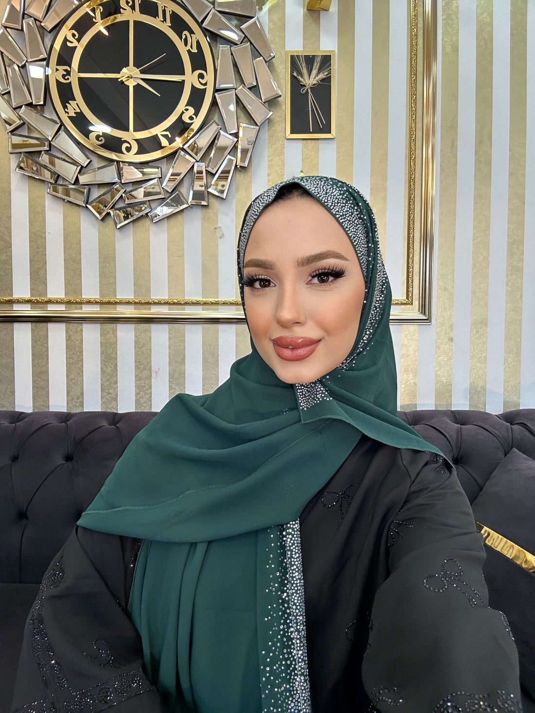 Sparkling Stone Rain Patterned Chiffon Shawl