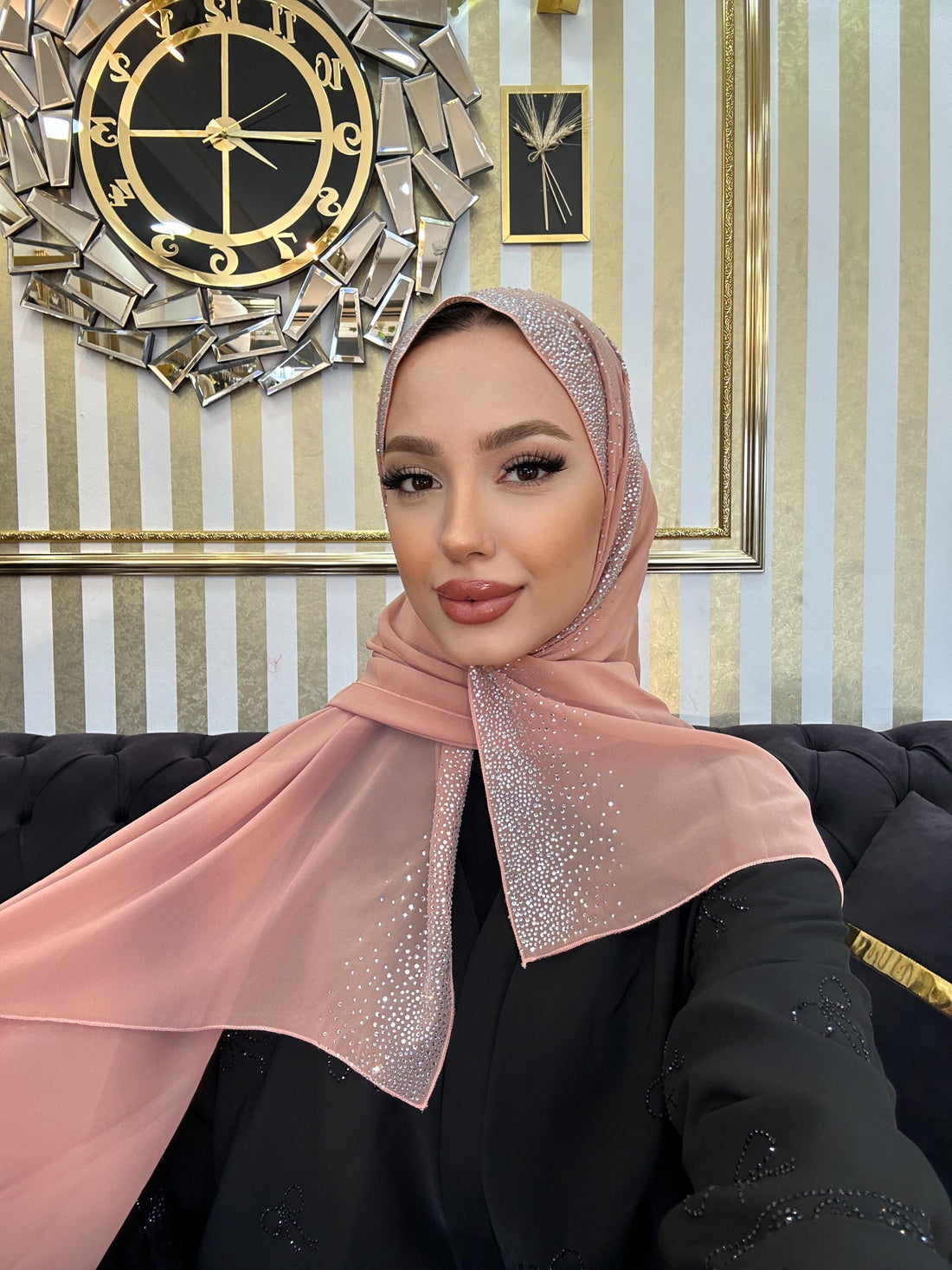 Sparkling Stone Rain Patterned Chiffon Shawl