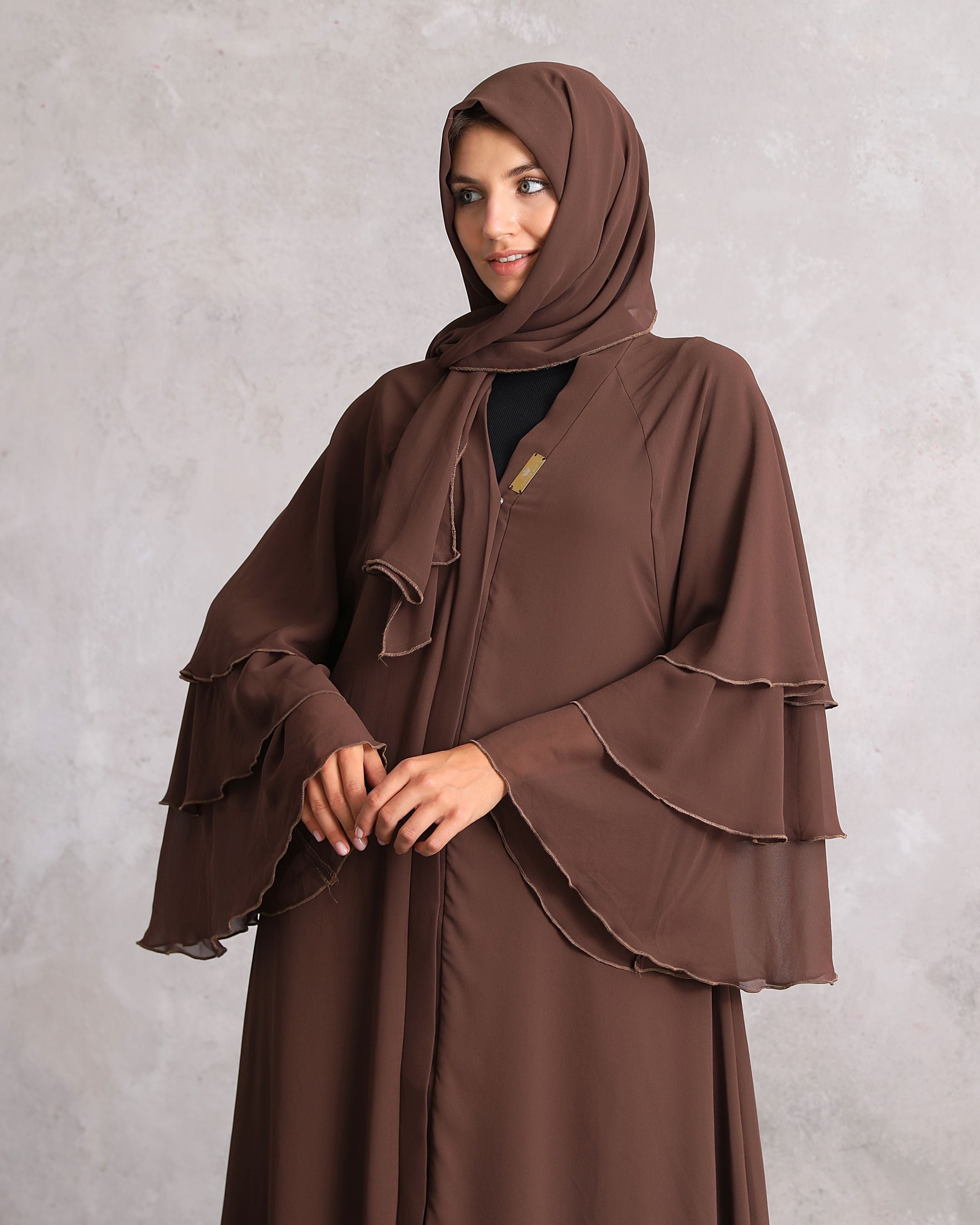 Elegance Chiffon Abaya Three-Layered